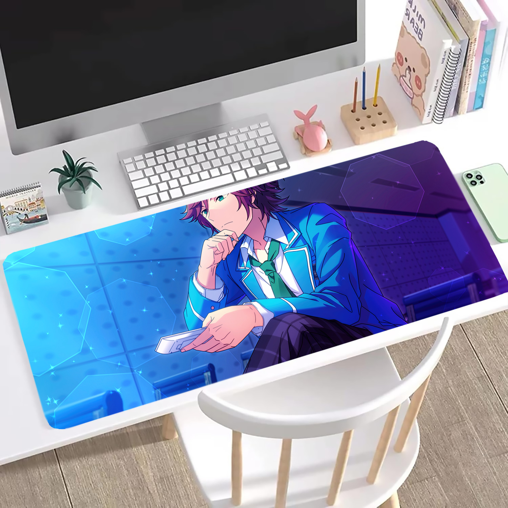 （画像用） あんさんぶるスターズ! Ensemble Stars ステッチ加工 大判デスクマット／滑り止めマウスパッド