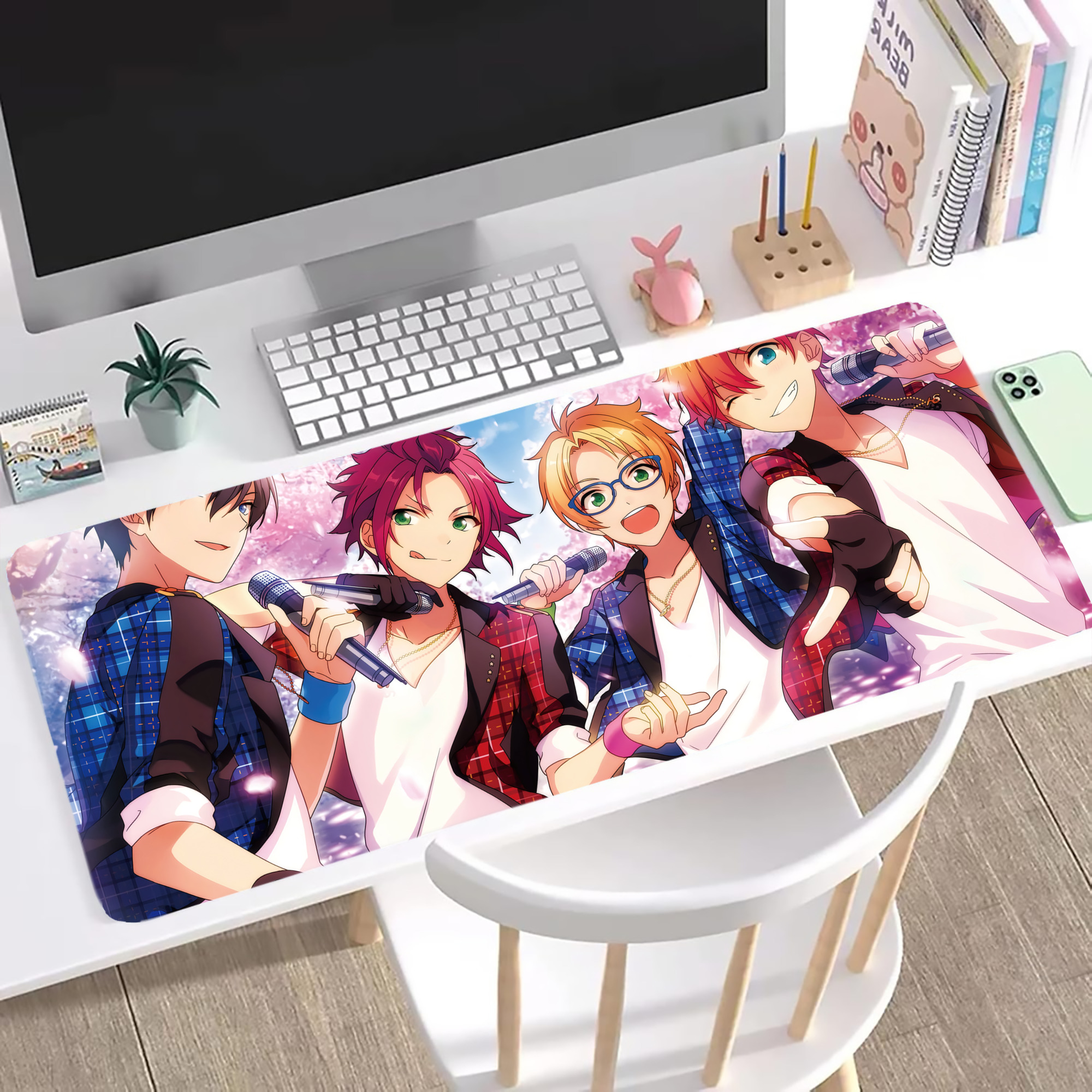 （画像用） あんさんぶるスターズ! Ensemble Stars ステッチ加工 大判デスクマット／滑り止めマウスパッド