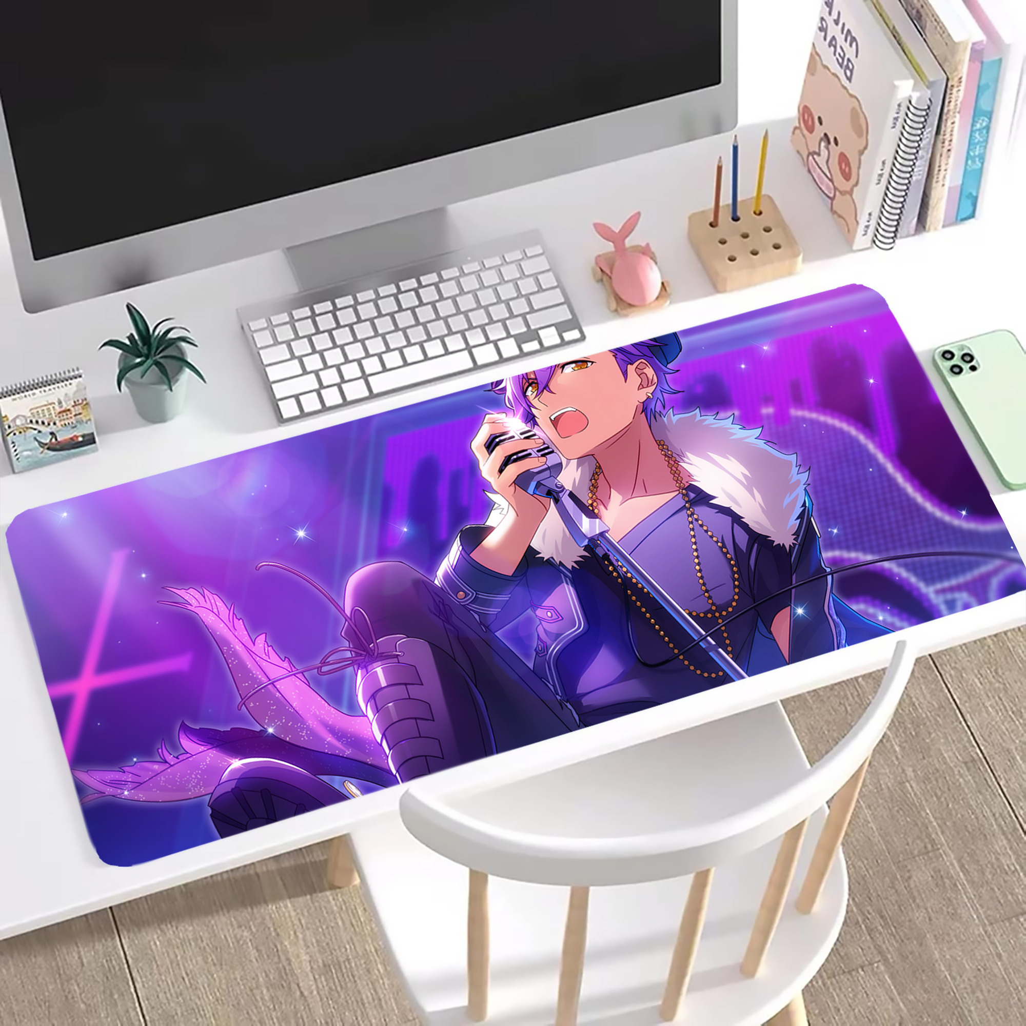（画像用） あんさんぶるスターズ! Ensemble Stars ステッチ加工 大判デスクマット／滑り止めマウスパッド