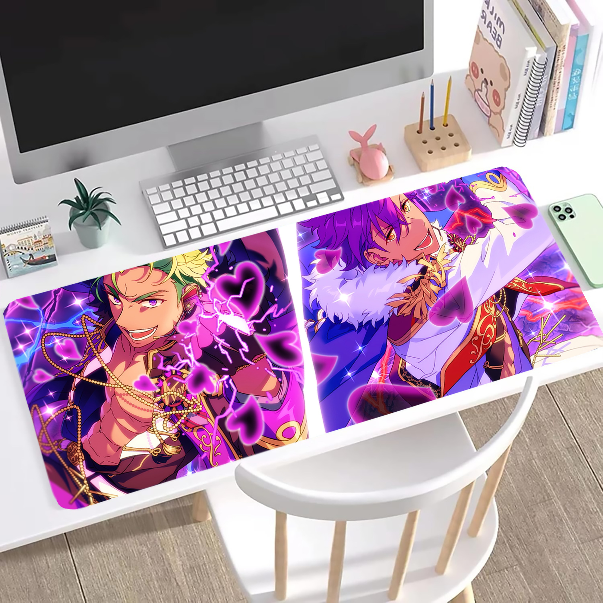 （画像用） あんさんぶるスターズ! Ensemble Stars ステッチ加工 大判デスクマット／滑り止めマウスパッド