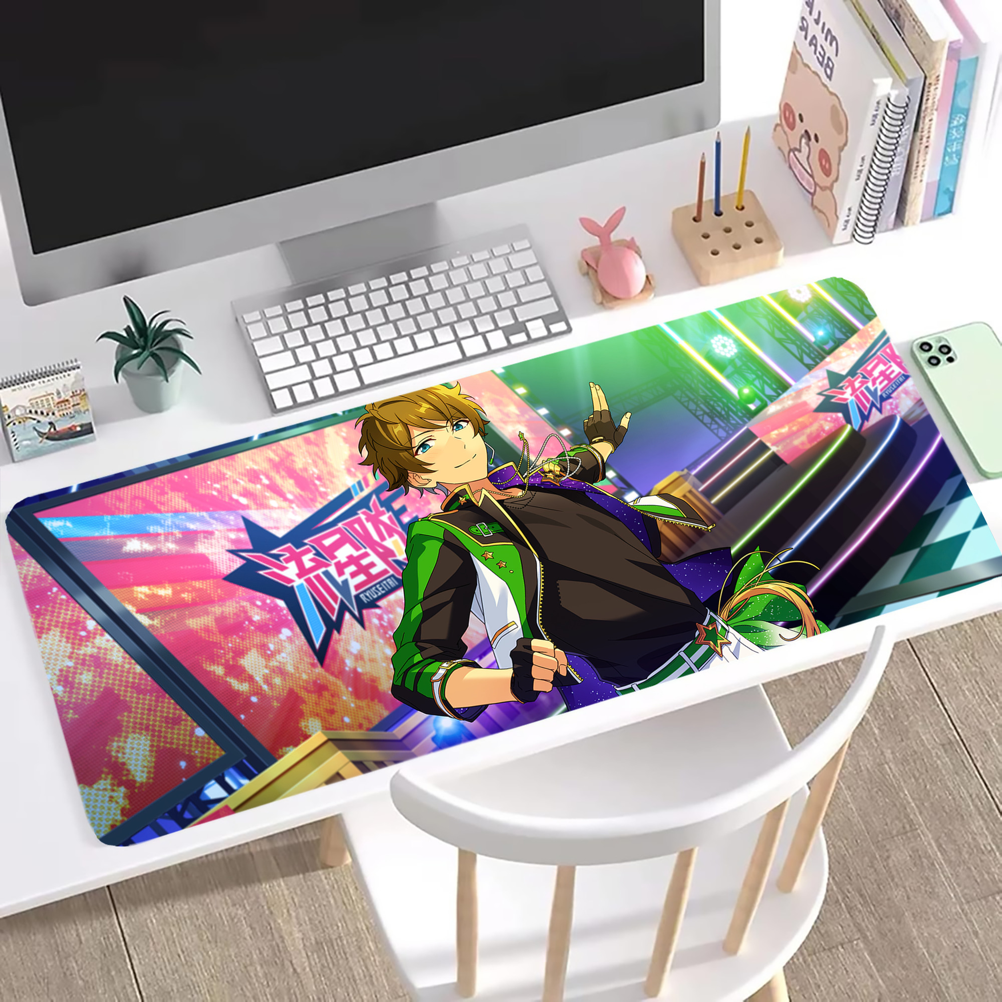 （画像用） あんさんぶるスターズ! Ensemble Stars ステッチ加工 大判デスクマット／滑り止めマウスパッド
