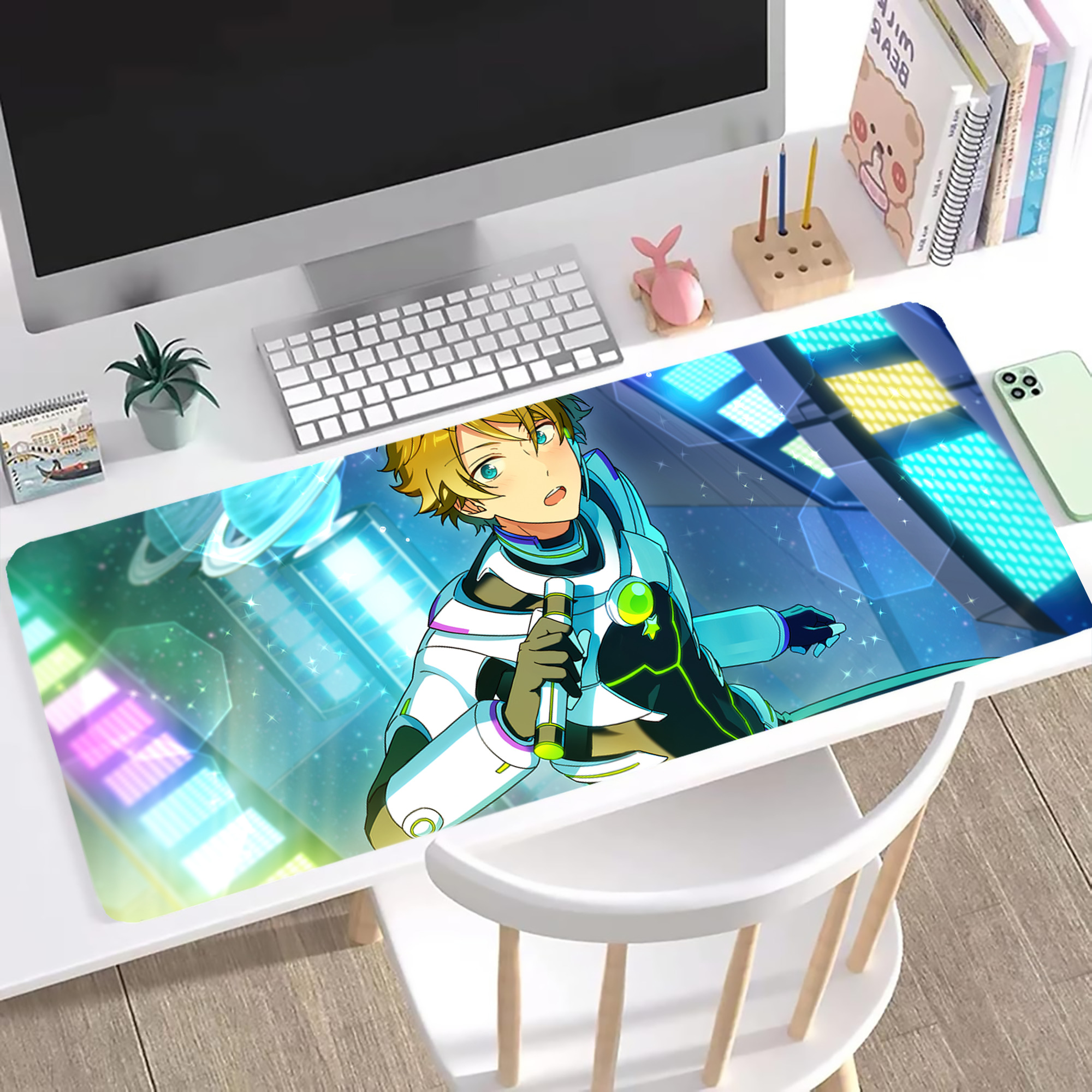 （画像用） あんさんぶるスターズ! Ensemble Stars ステッチ加工 大判デスクマット／滑り止めマウスパッド