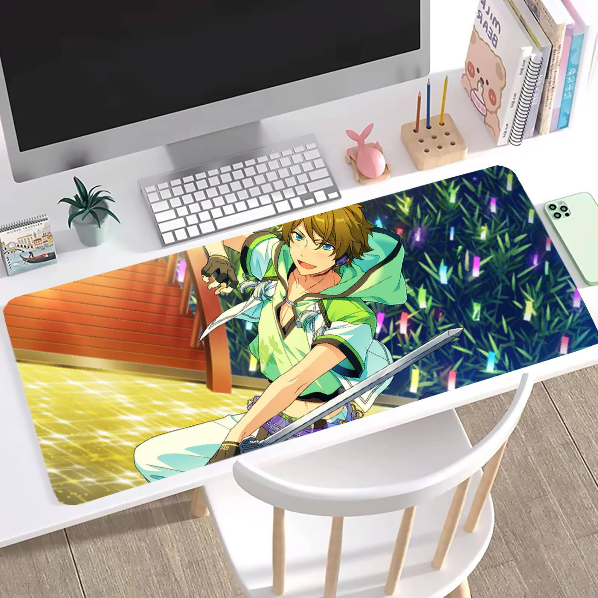 （画像用） あんさんぶるスターズ! Ensemble Stars ステッチ加工 大判デスクマット／滑り止めマウスパッド
