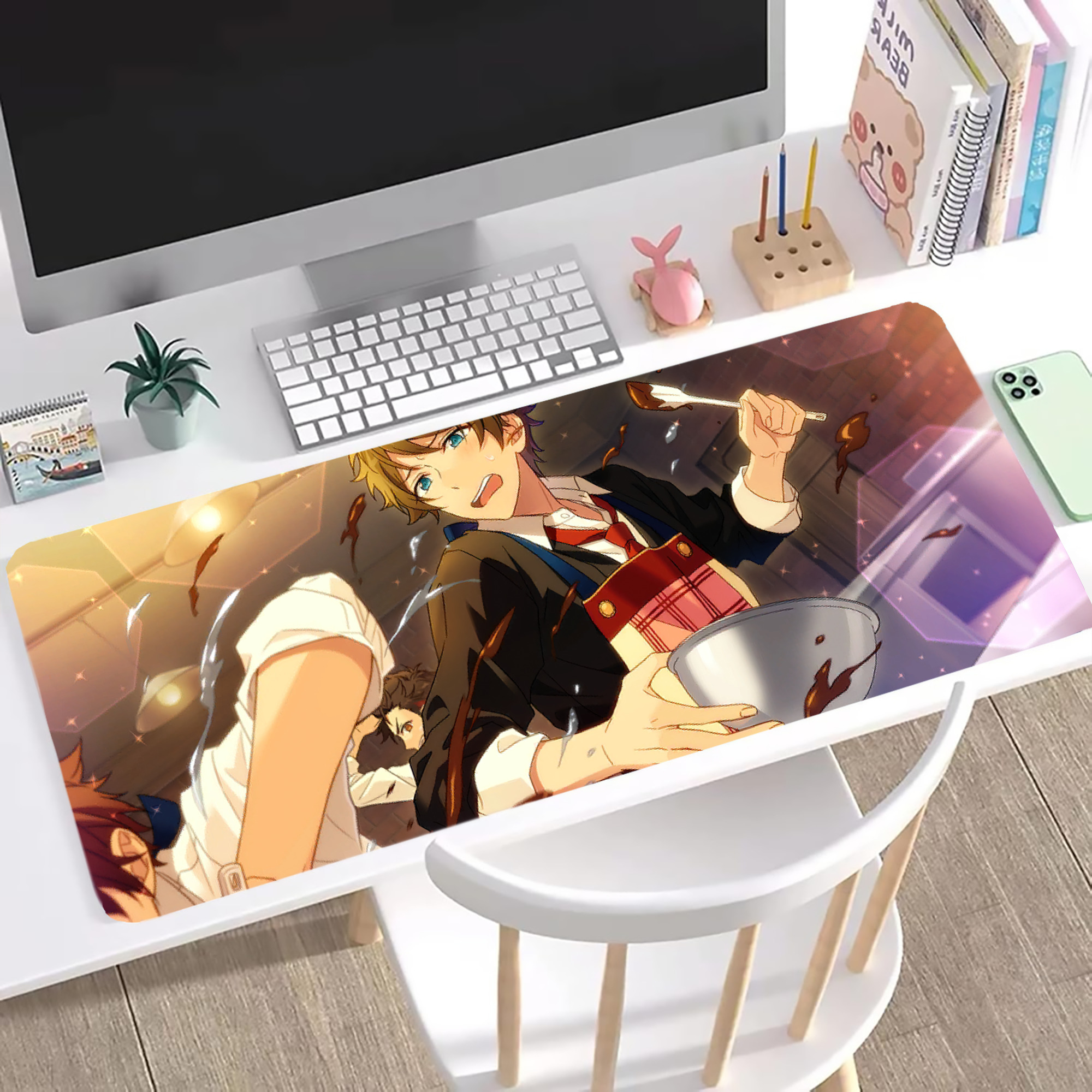 （画像用） あんさんぶるスターズ! Ensemble Stars ステッチ加工 大判デスクマット／滑り止めマウスパッド