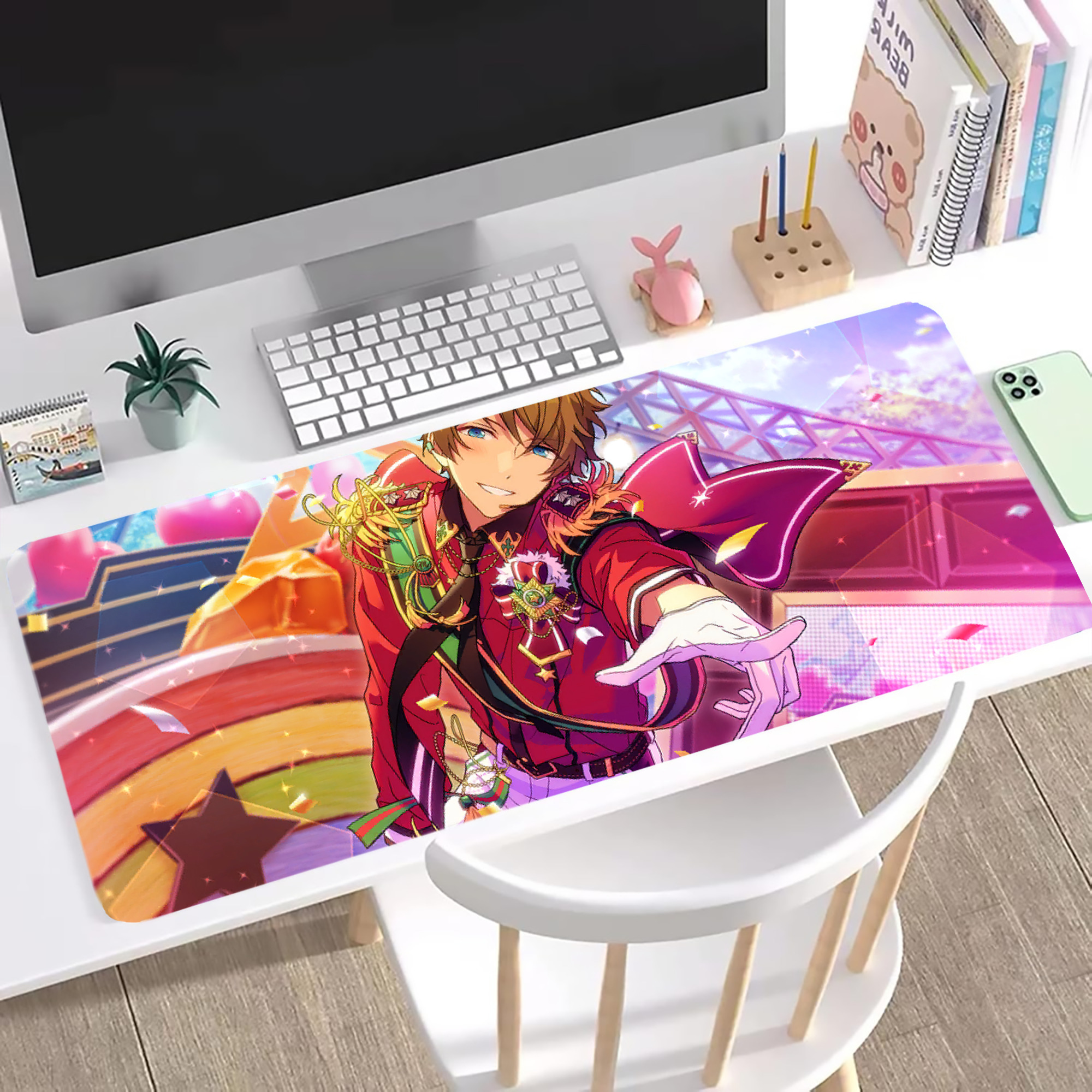 （画像用） あんさんぶるスターズ! Ensemble Stars ステッチ加工 大判デスクマット／滑り止めマウスパッド