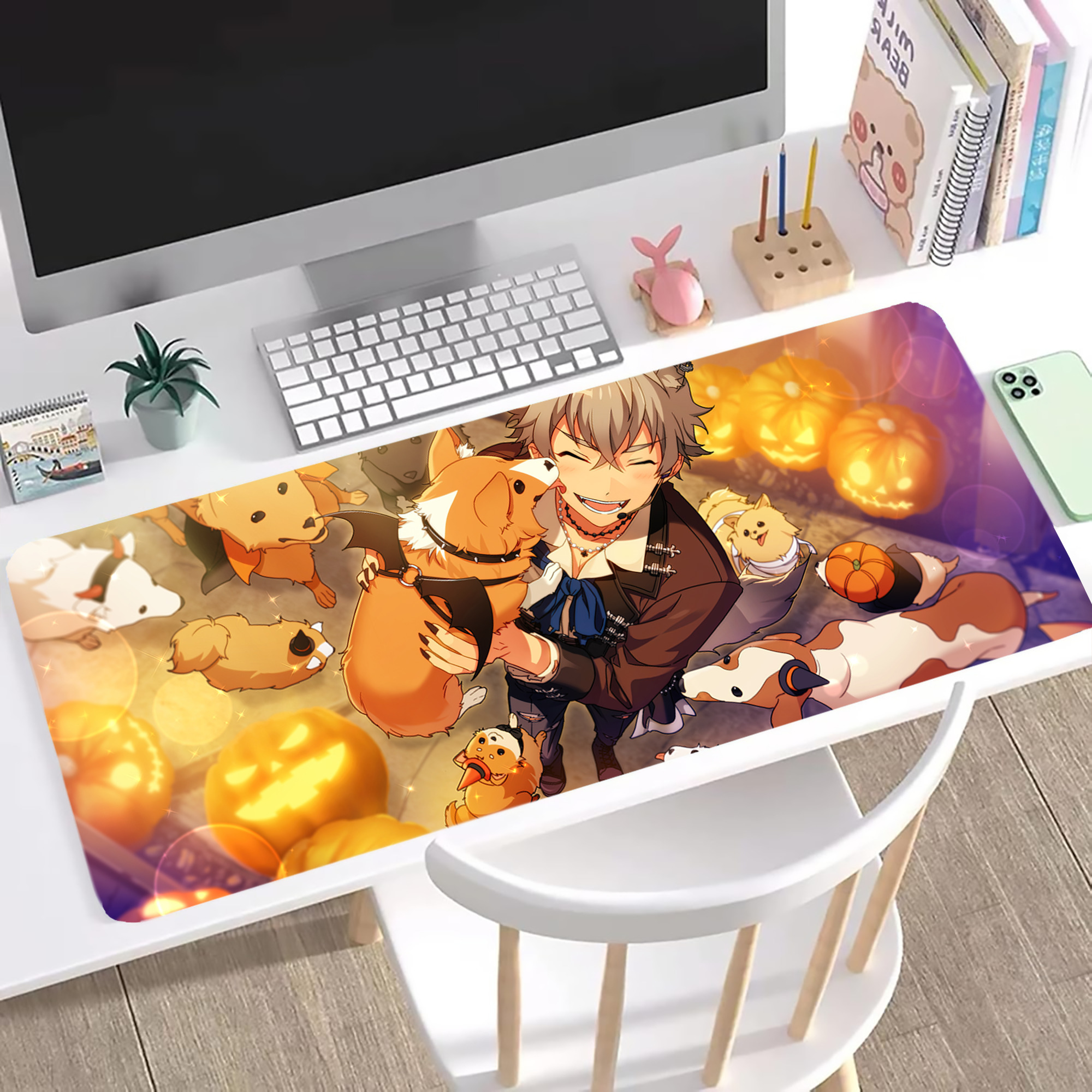 （画像用） あんさんぶるスターズ! Ensemble Stars ステッチ加工 大判デスクマット／滑り止めマウスパッド