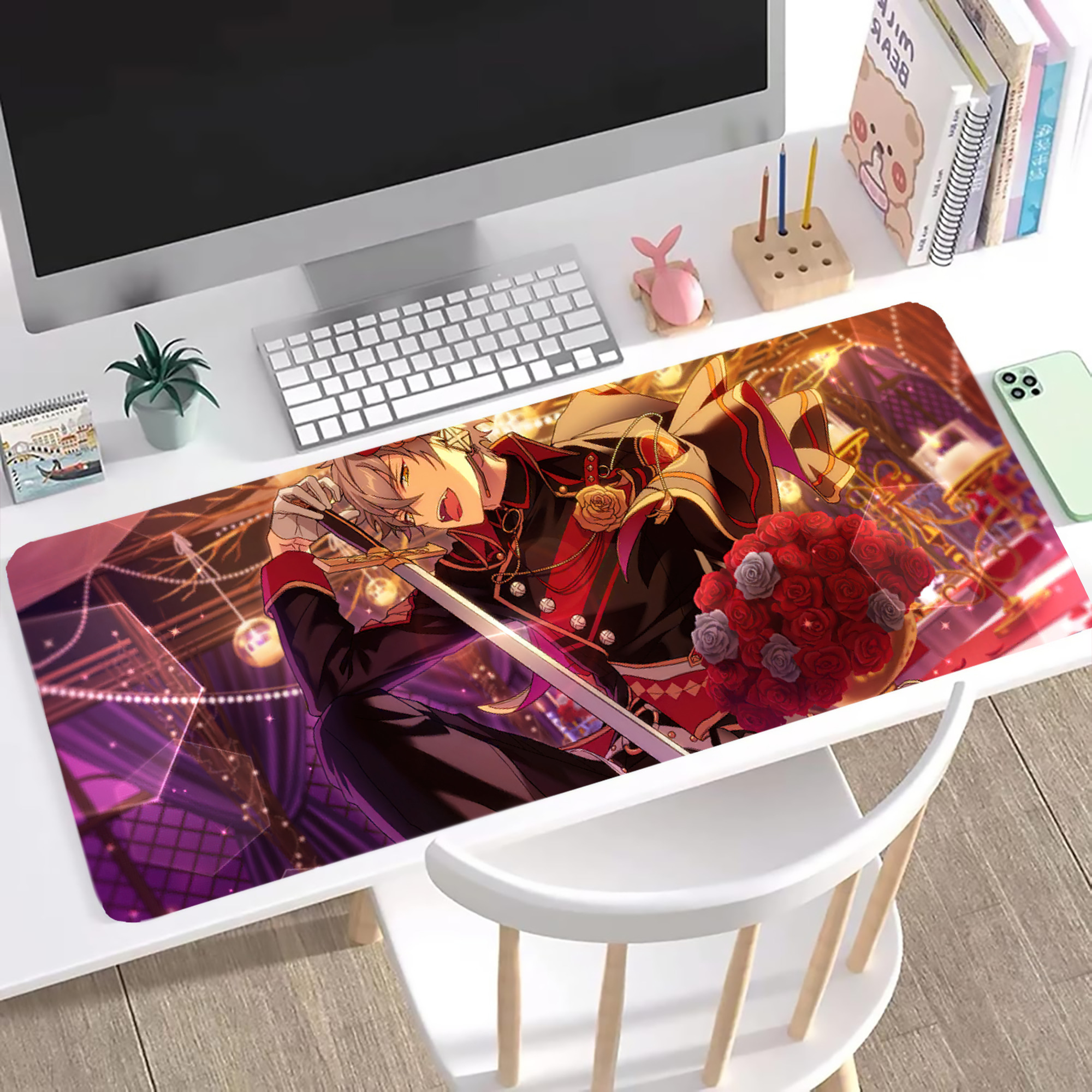 （画像用） あんさんぶるスターズ! Ensemble Stars ステッチ加工 大判デスクマット／滑り止めマウスパッド