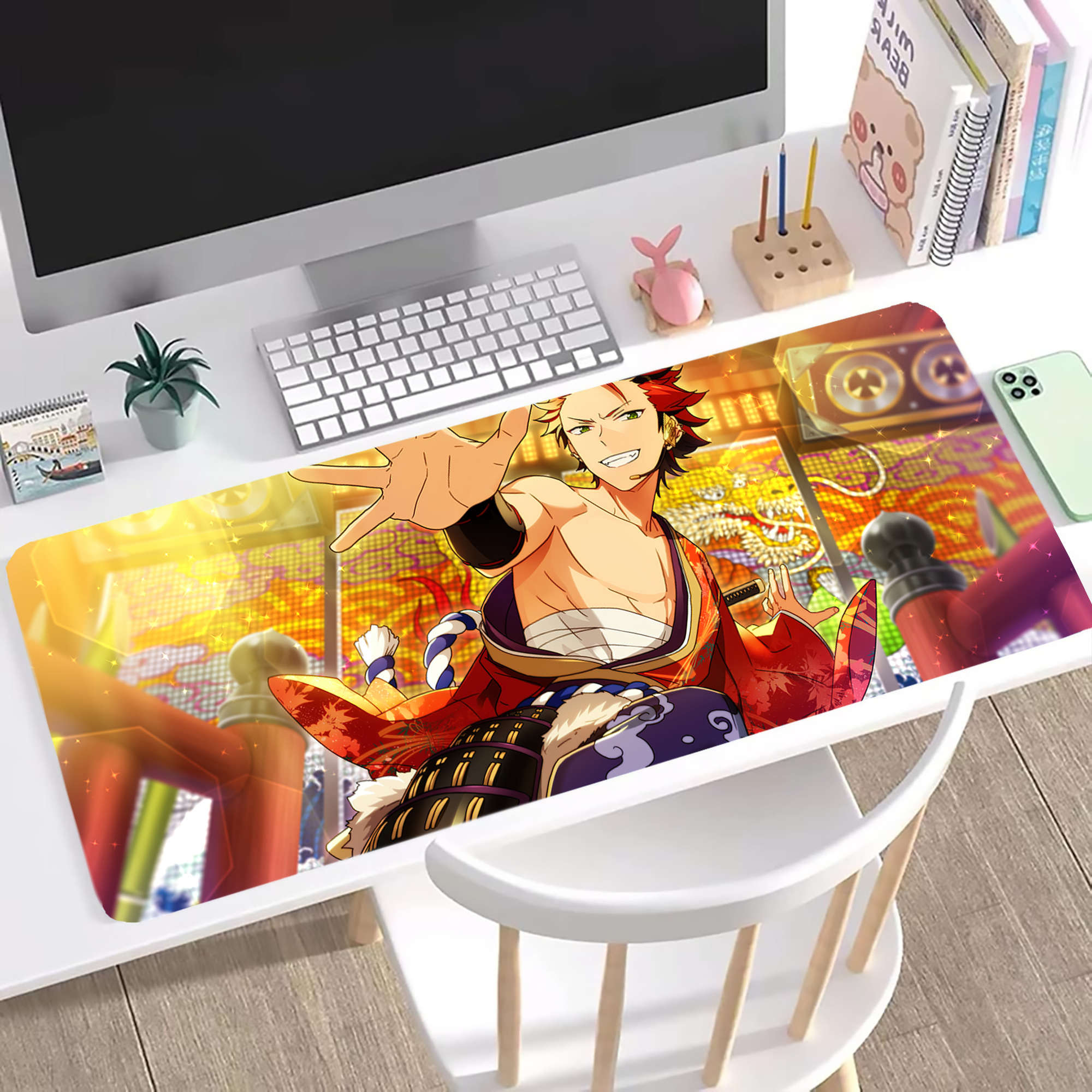 （画像用） あんさんぶるスターズ! Ensemble Stars ステッチ加工 大判デスクマット／滑り止めマウスパッド
