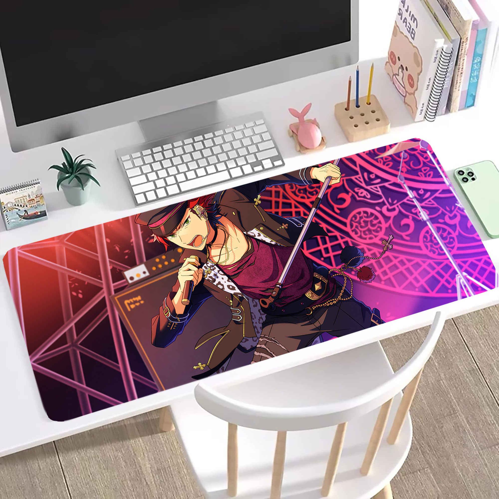 （画像用） あんさんぶるスターズ! Ensemble Stars ステッチ加工 大判デスクマット／滑り止めマウスパッド