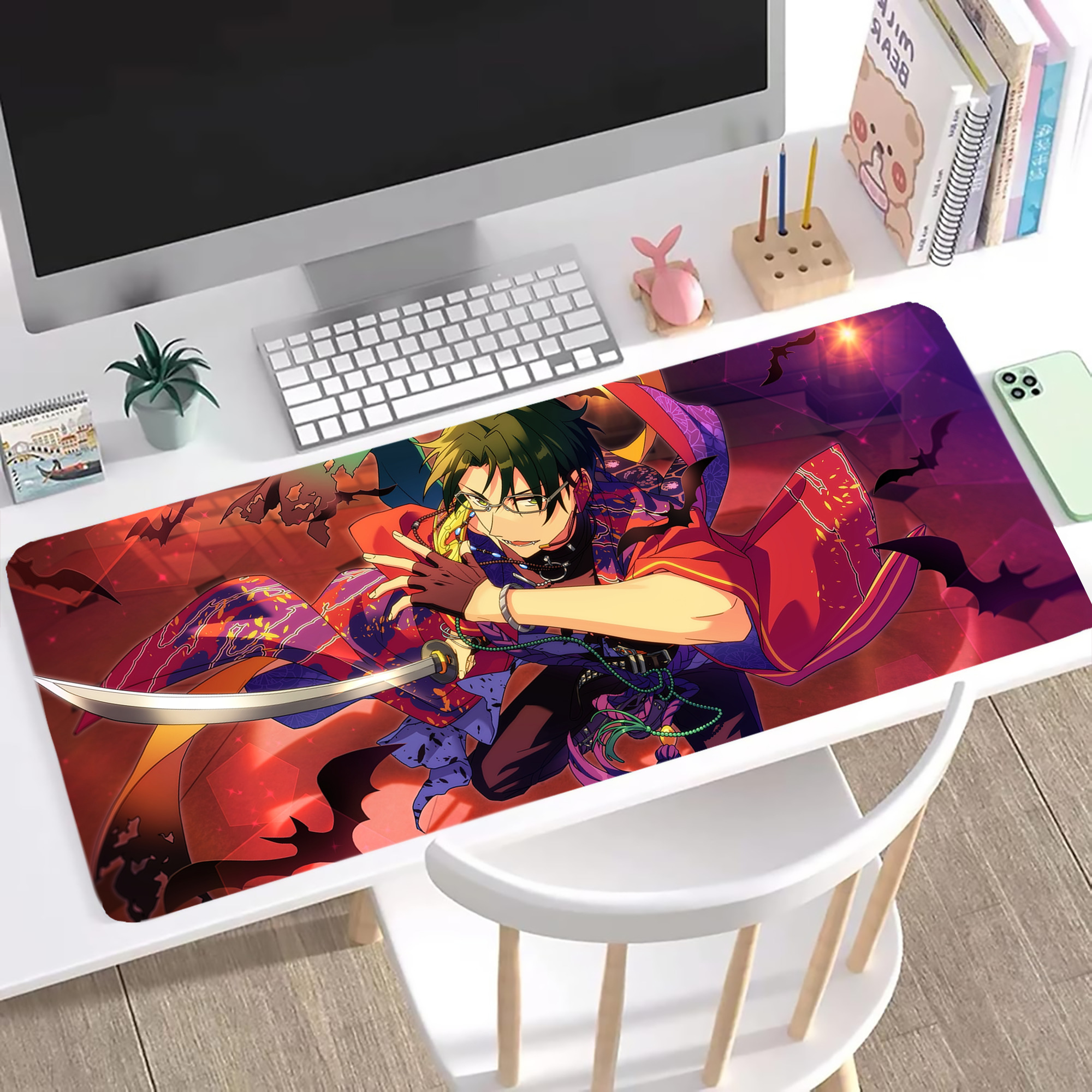 （画像用） あんさんぶるスターズ! Ensemble Stars ステッチ加工 大判デスクマット／滑り止めマウスパッド