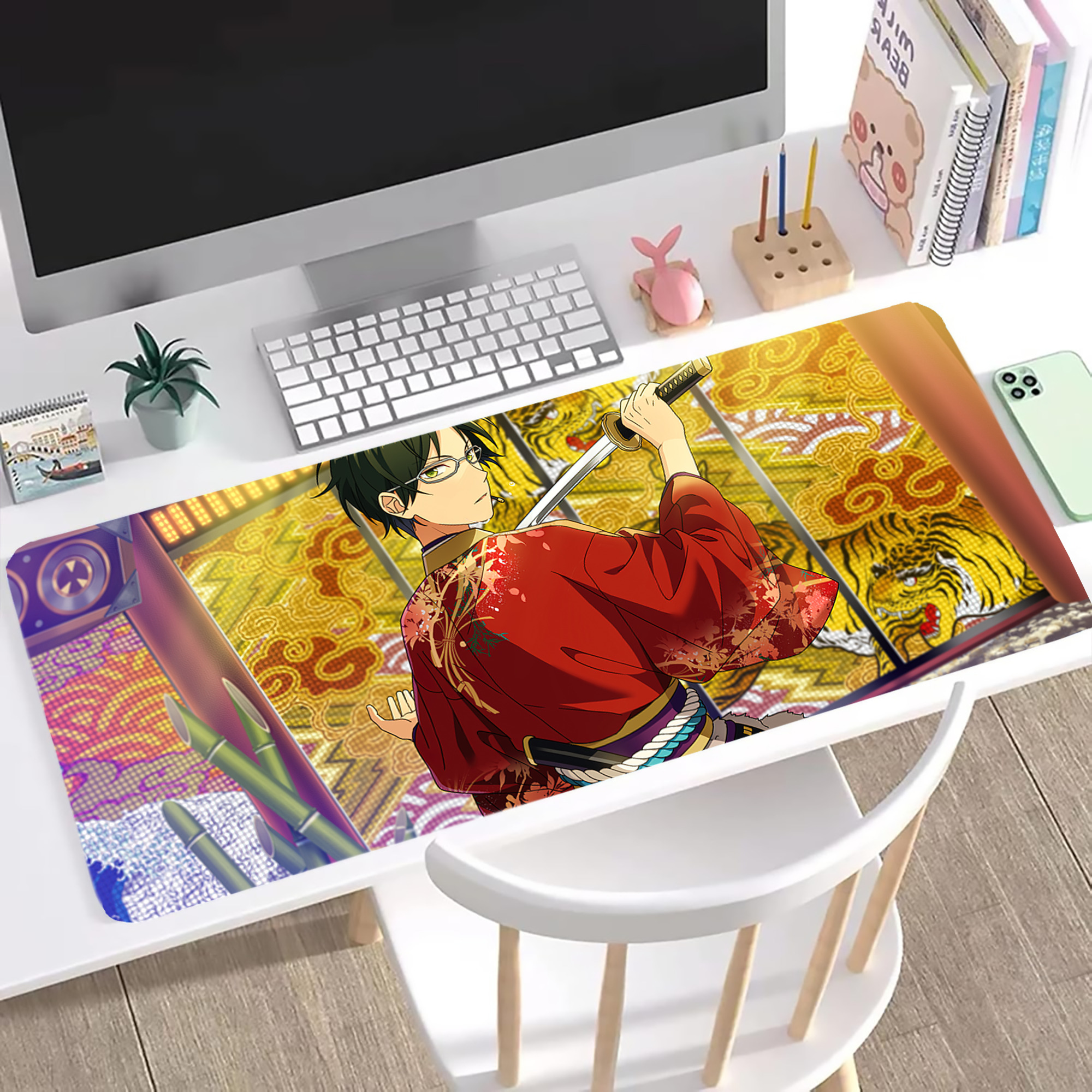 （画像用） あんさんぶるスターズ! Ensemble Stars ステッチ加工 大判デスクマット／滑り止めマウスパッド