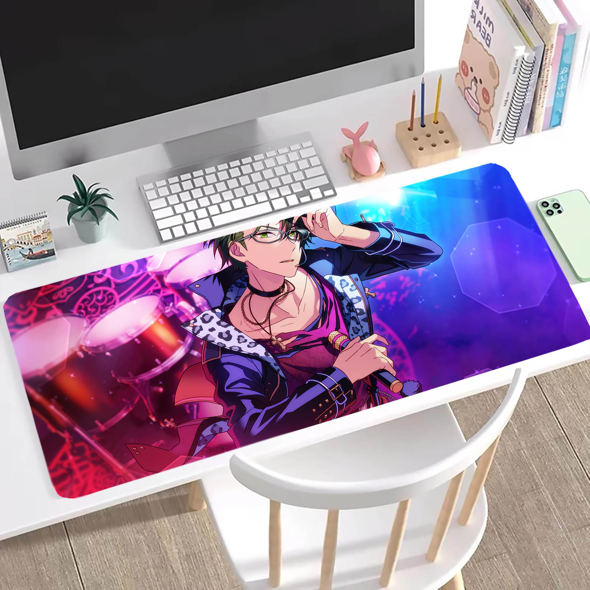 （画像用） あんさんぶるスターズ! Ensemble Stars ステッチ加工 大判デスクマット／滑り止めマウスパッド