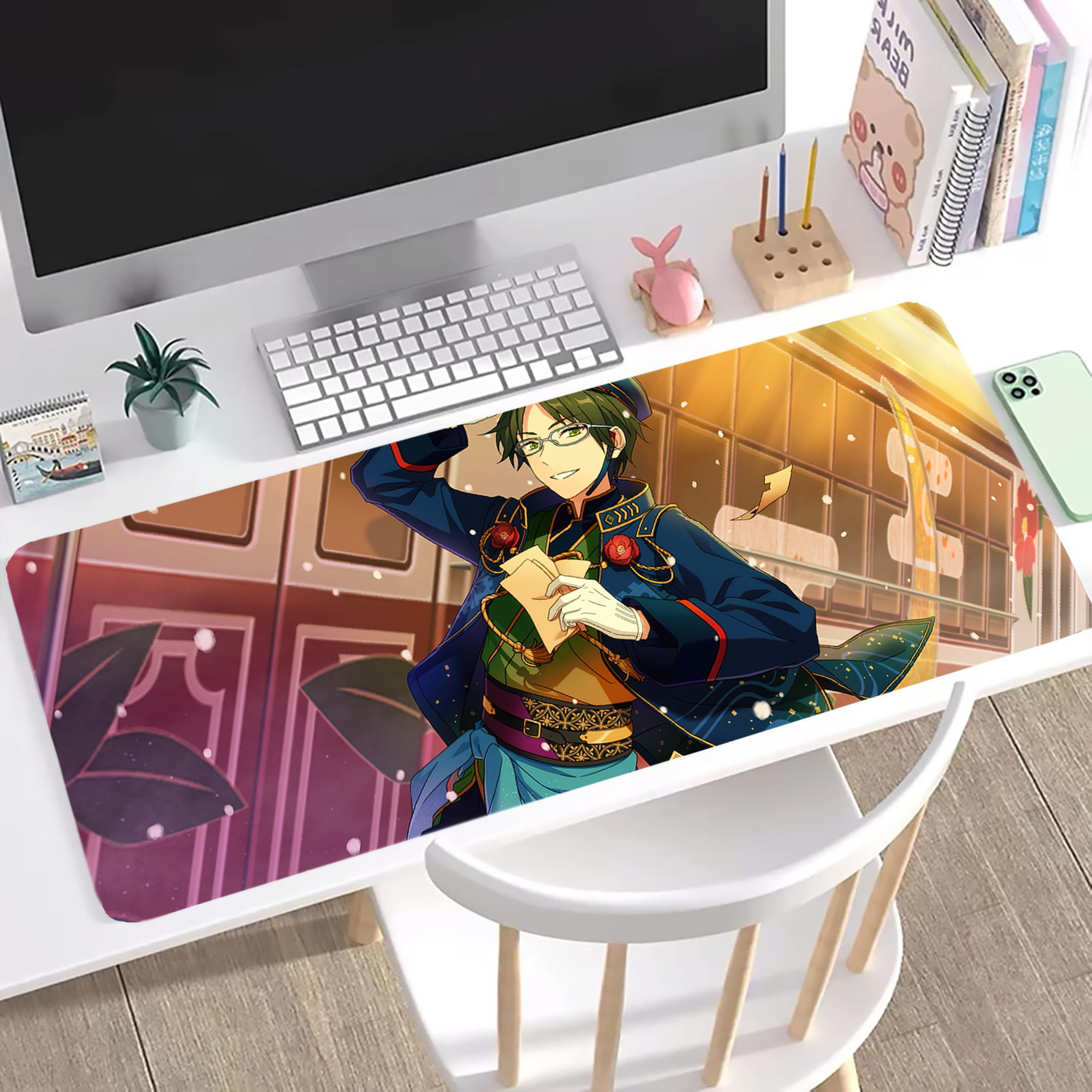 （画像用） あんさんぶるスターズ! Ensemble Stars ステッチ加工 大判デスクマット／滑り止めマウスパッド