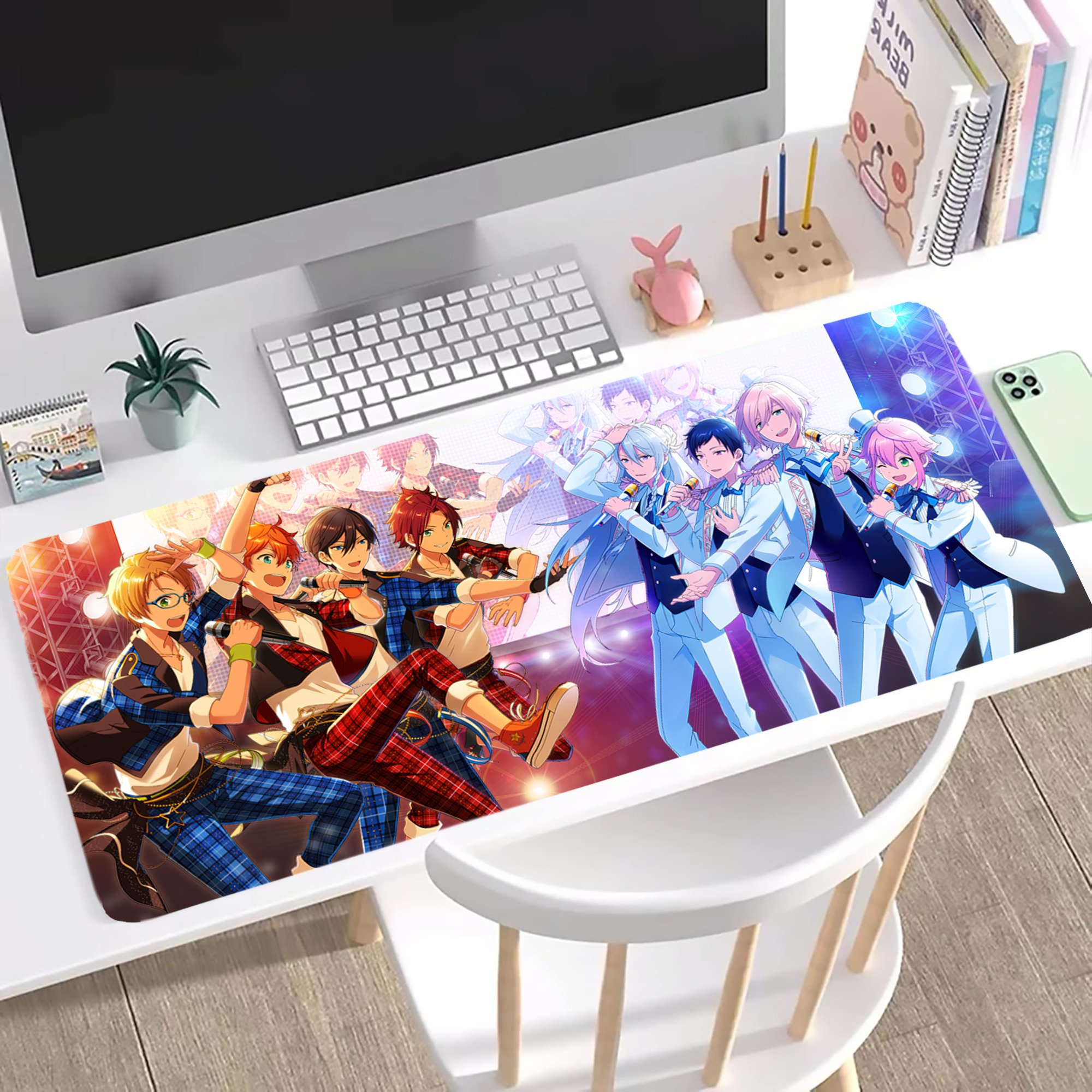 （画像用） あんさんぶるスターズ! Ensemble Stars ステッチ加工 大判デスクマット／滑り止めマウスパッド