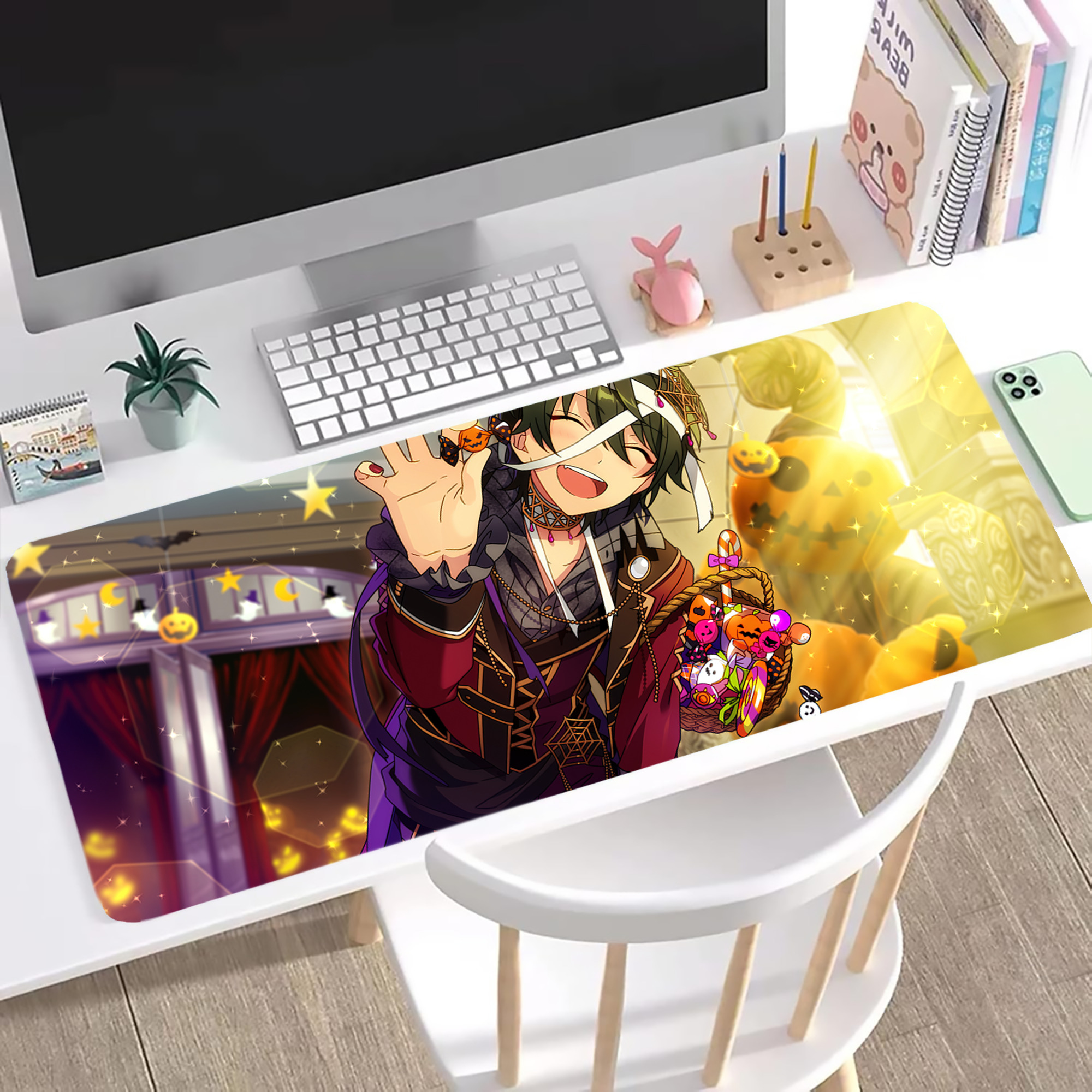 （画像用） あんさんぶるスターズ! Ensemble Stars ステッチ加工 大判デスクマット／滑り止めマウスパッド