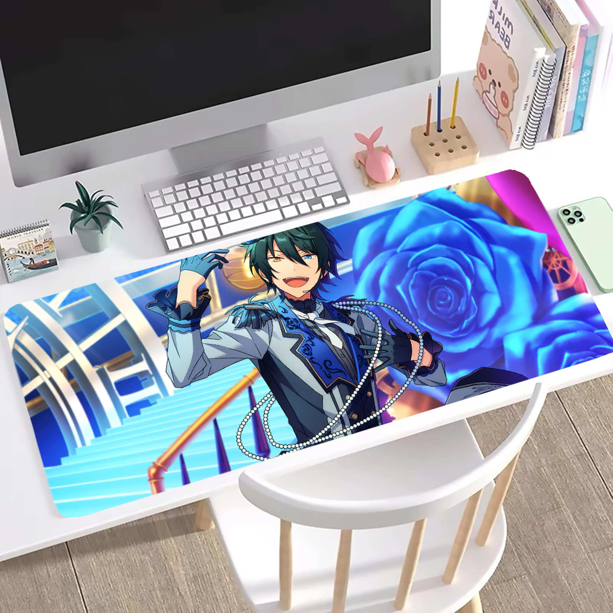 （画像用） あんさんぶるスターズ! Ensemble Stars ステッチ加工 大判デスクマット／滑り止めマウスパッド