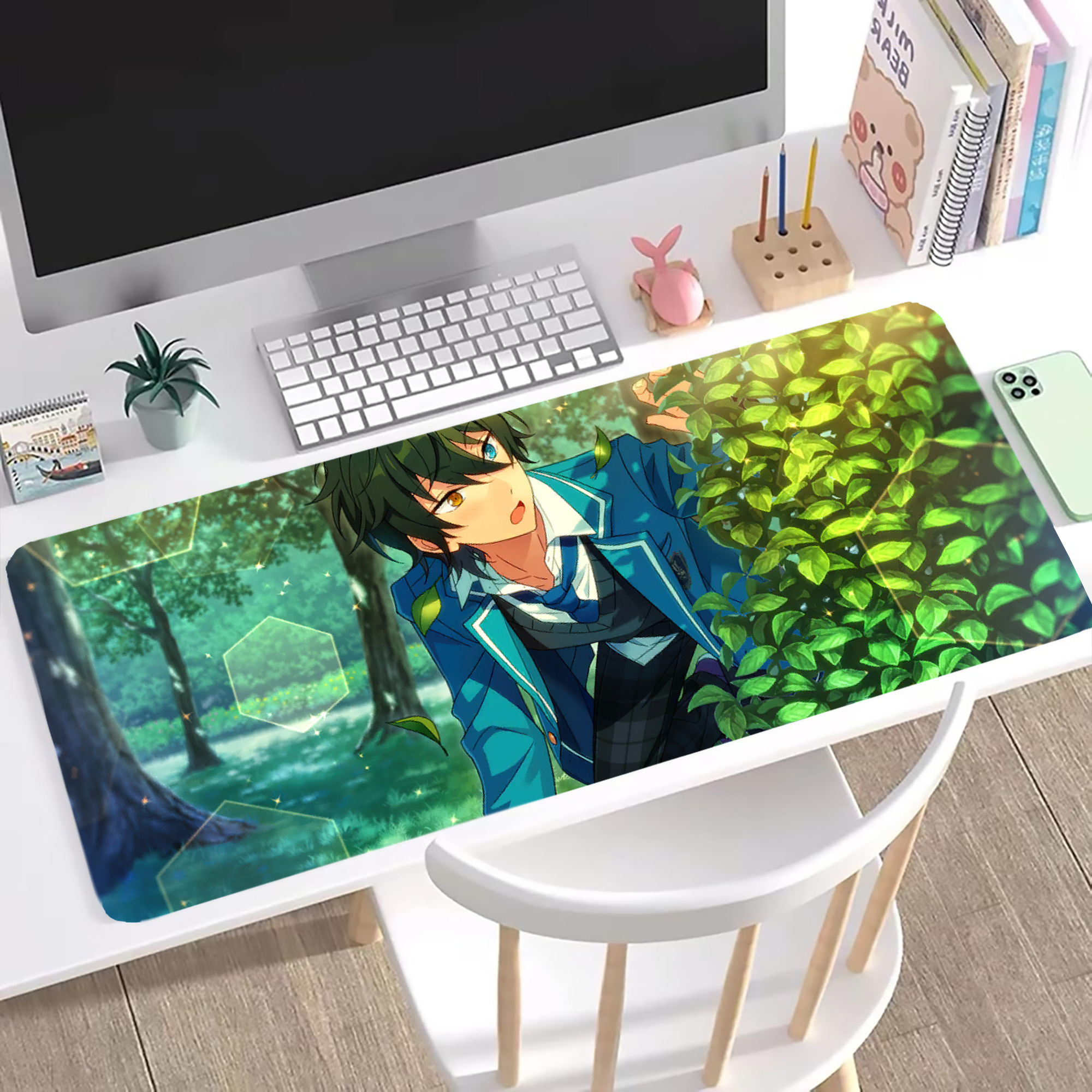 （画像用） あんさんぶるスターズ! Ensemble Stars ステッチ加工 大判デスクマット／滑り止めマウスパッド