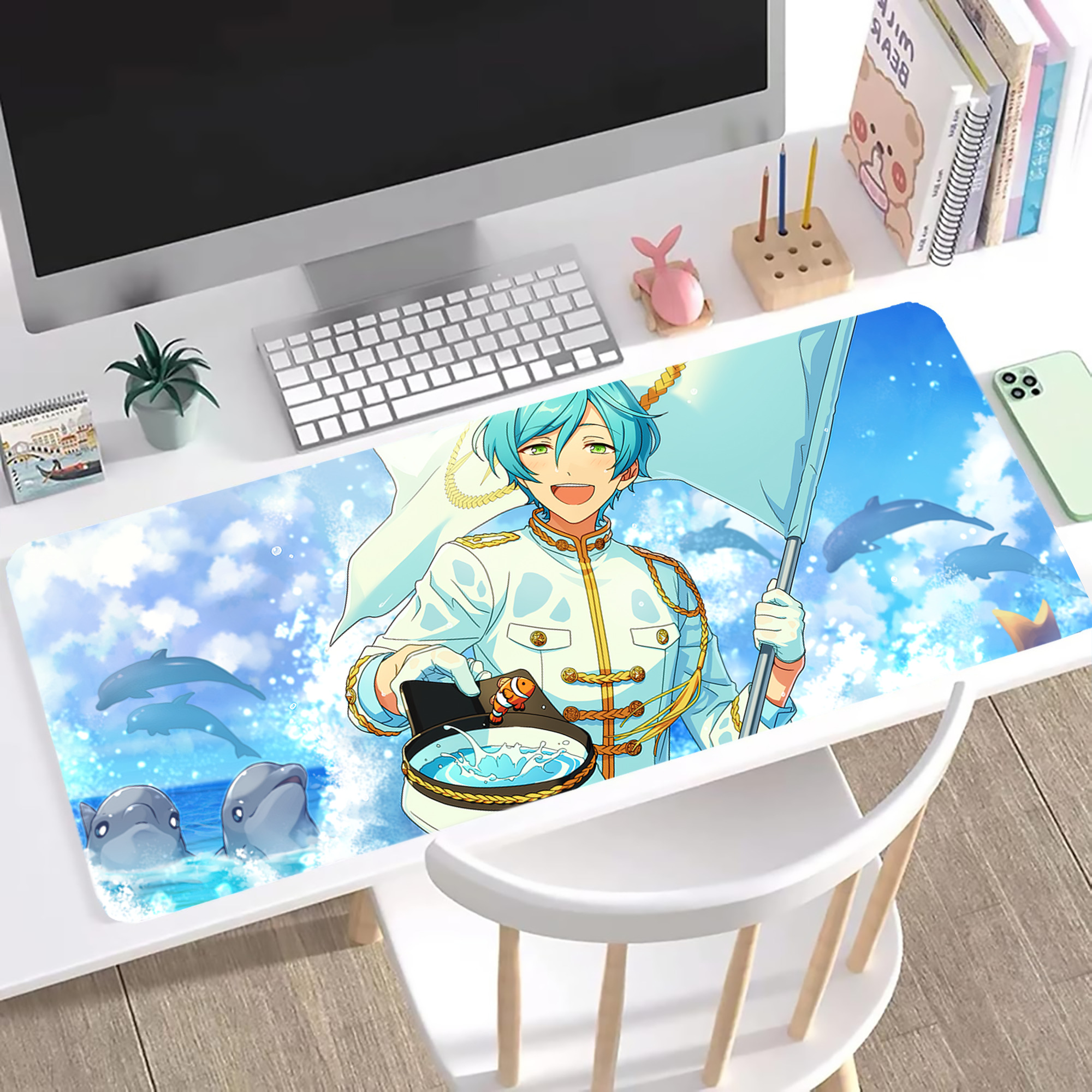 （画像用） あんさんぶるスターズ! Ensemble Stars ステッチ加工 大判デスクマット／滑り止めマウスパッド