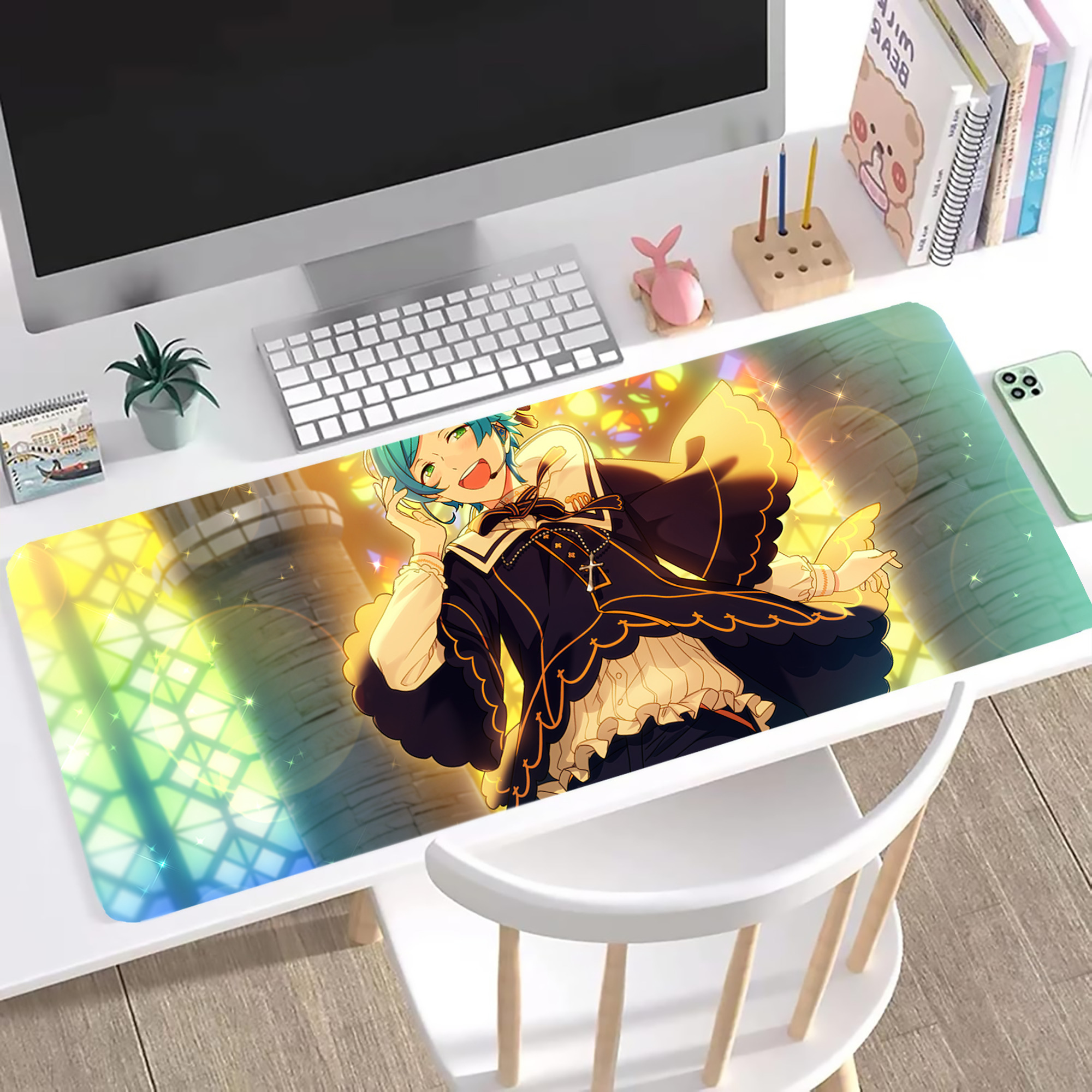 （画像用） あんさんぶるスターズ! Ensemble Stars ステッチ加工 大判デスクマット／滑り止めマウスパッド
