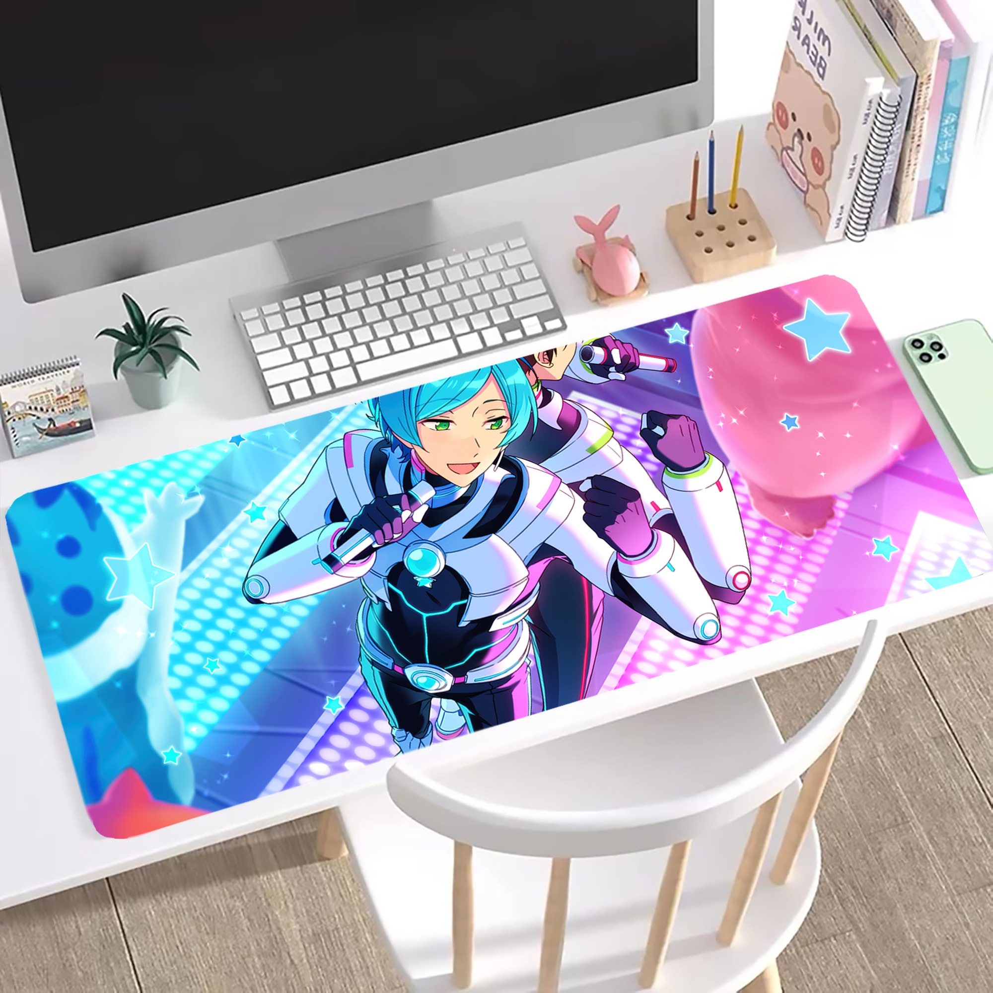 （画像用） あんさんぶるスターズ! Ensemble Stars ステッチ加工 大判デスクマット／滑り止めマウスパッド