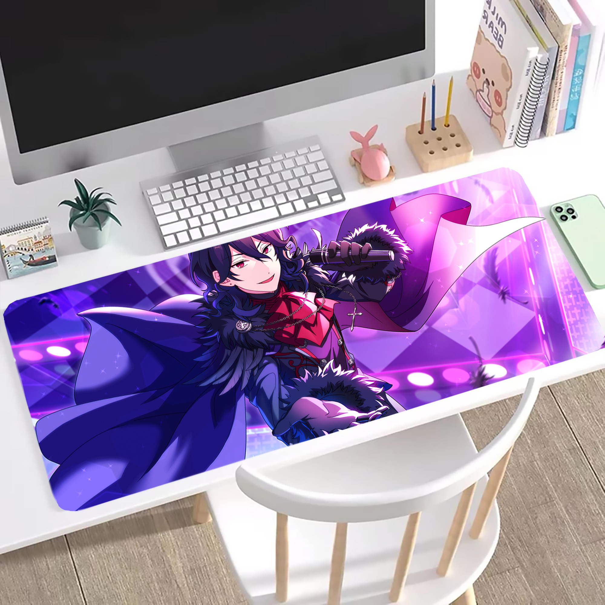 （画像用） あんさんぶるスターズ! Ensemble Stars ステッチ加工 大判デスクマット／滑り止めマウスパッド