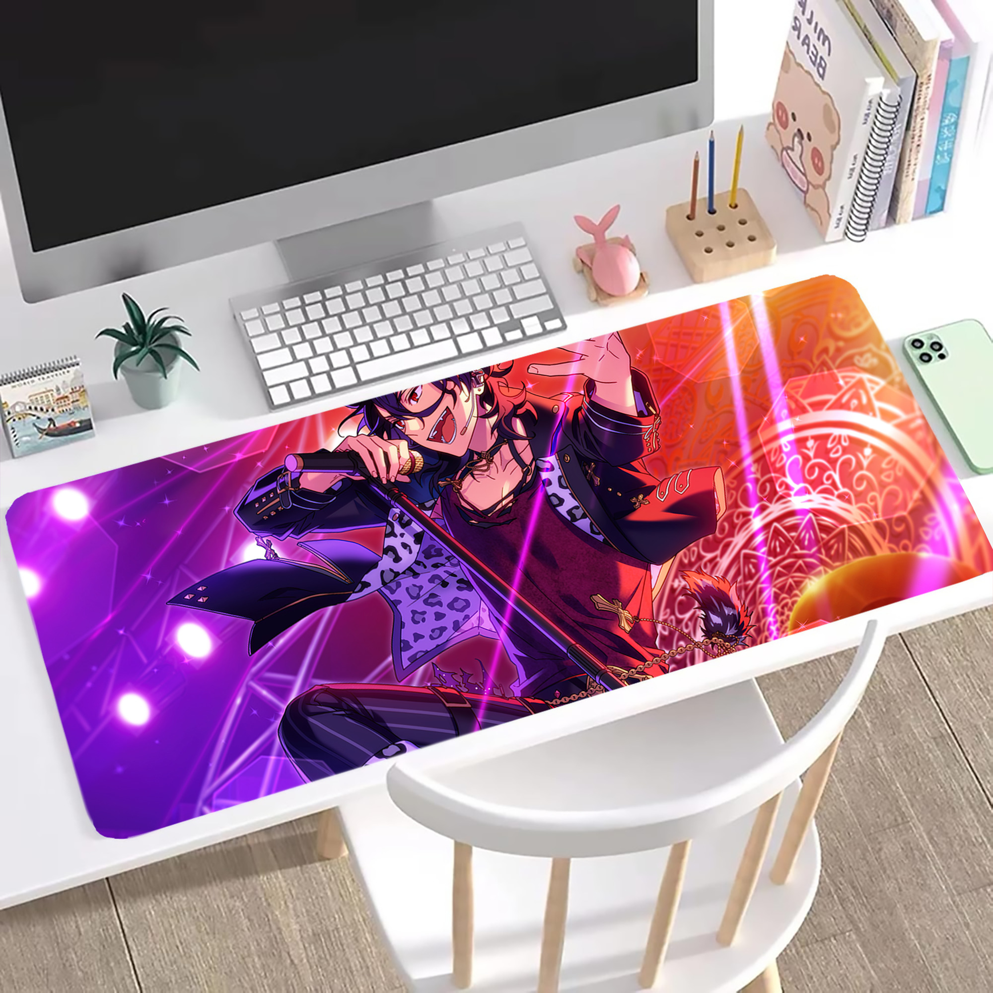 （画像用） あんさんぶるスターズ! Ensemble Stars ステッチ加工 大判デスクマット／滑り止めマウスパッド