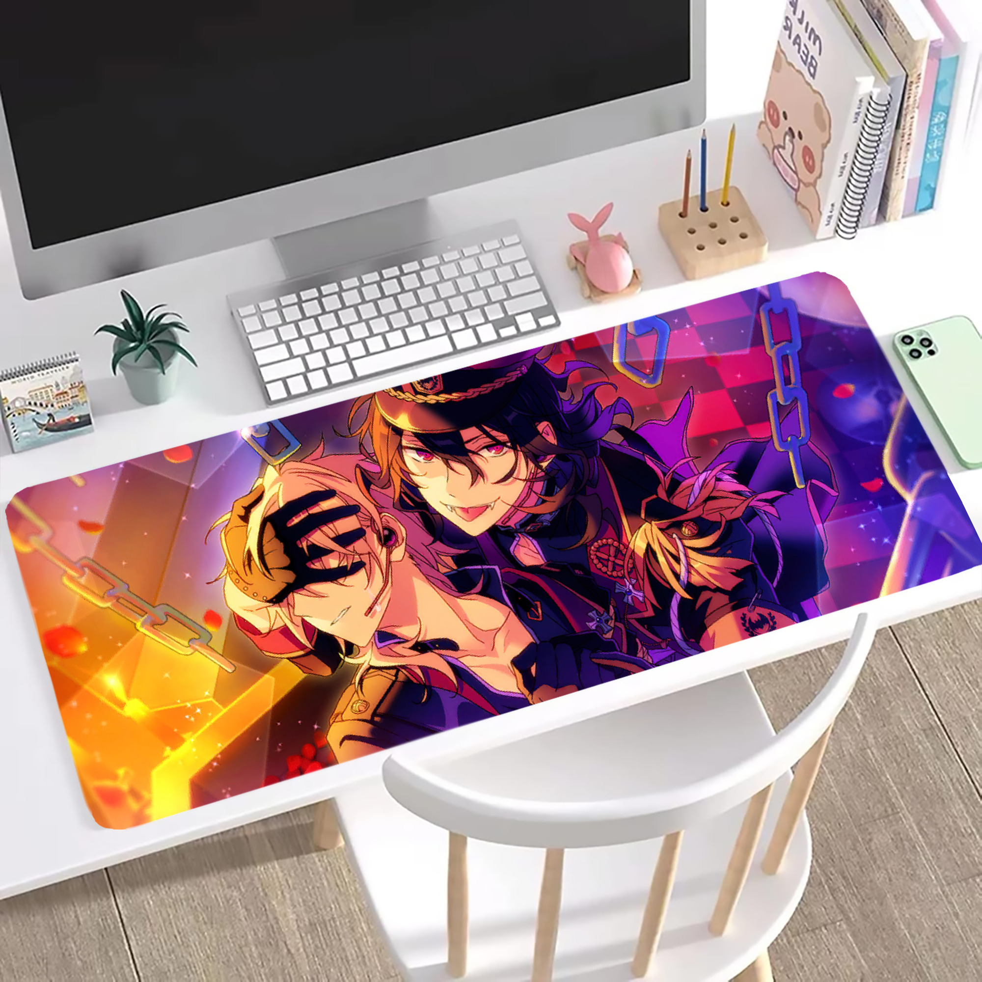 （画像用） あんさんぶるスターズ! Ensemble Stars ステッチ加工 大判デスクマット／滑り止めマウスパッド