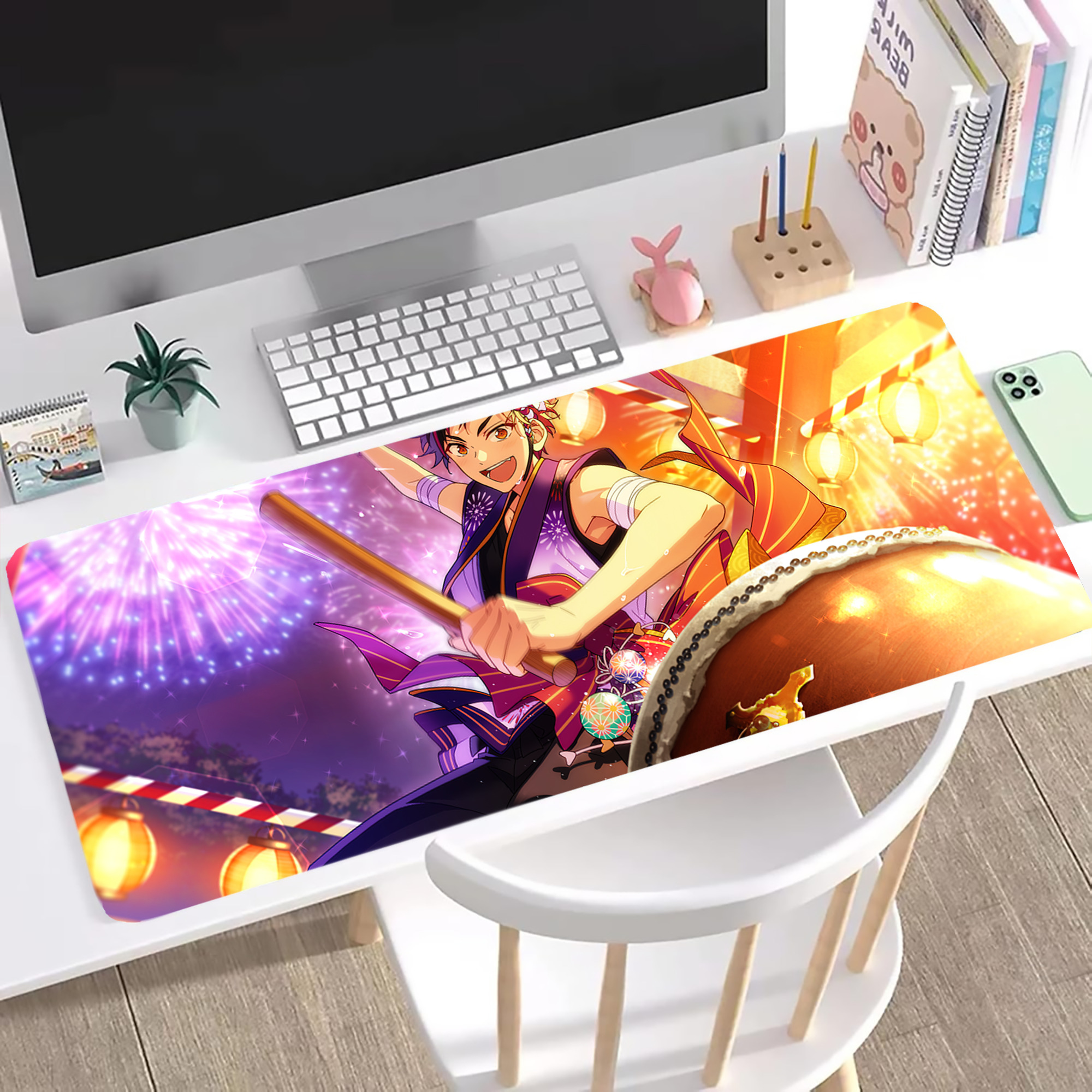 （画像用） あんさんぶるスターズ! Ensemble Stars ステッチ加工 大判デスクマット／滑り止めマウスパッド