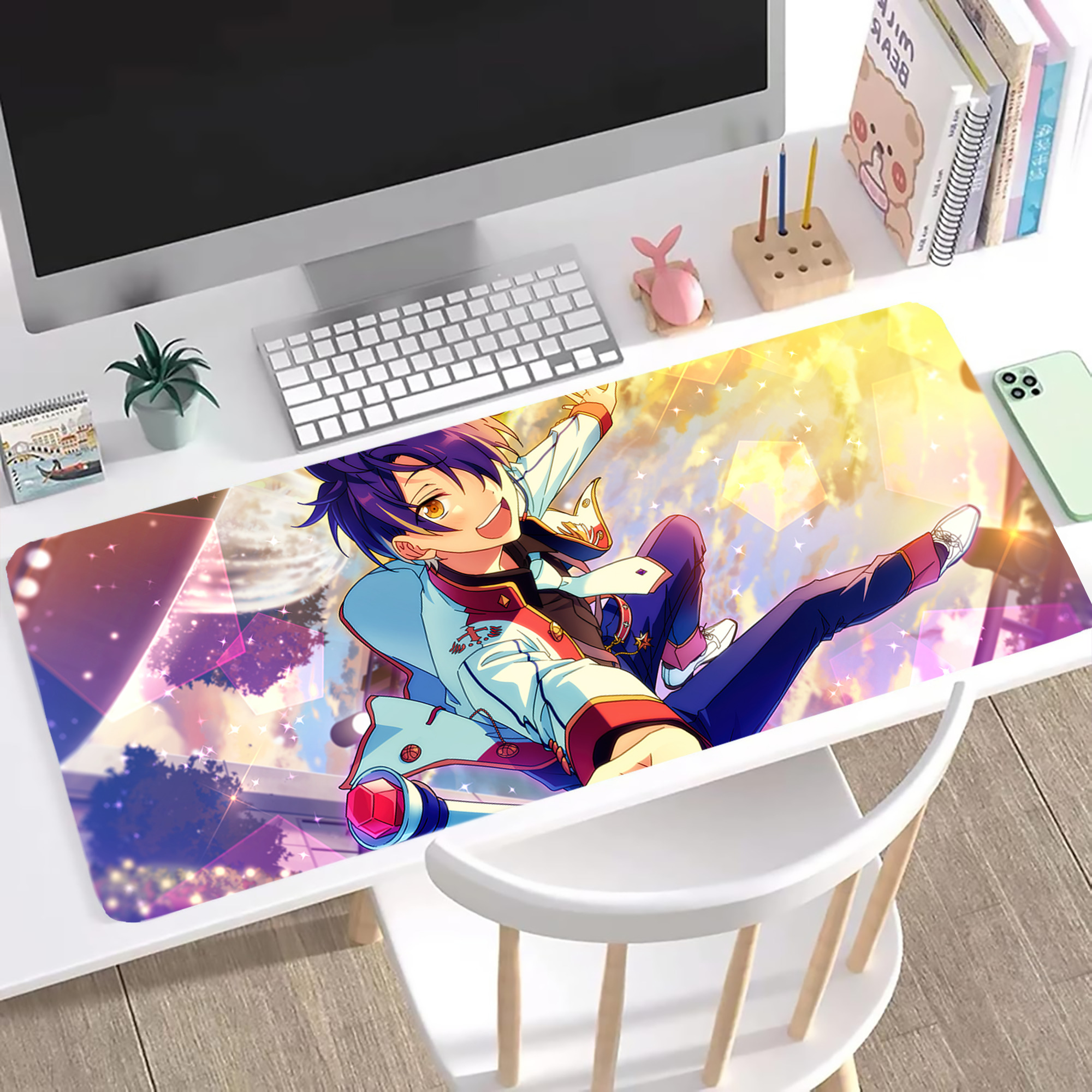 （画像用） あんさんぶるスターズ! Ensemble Stars ステッチ加工 大判デスクマット／滑り止めマウスパッド