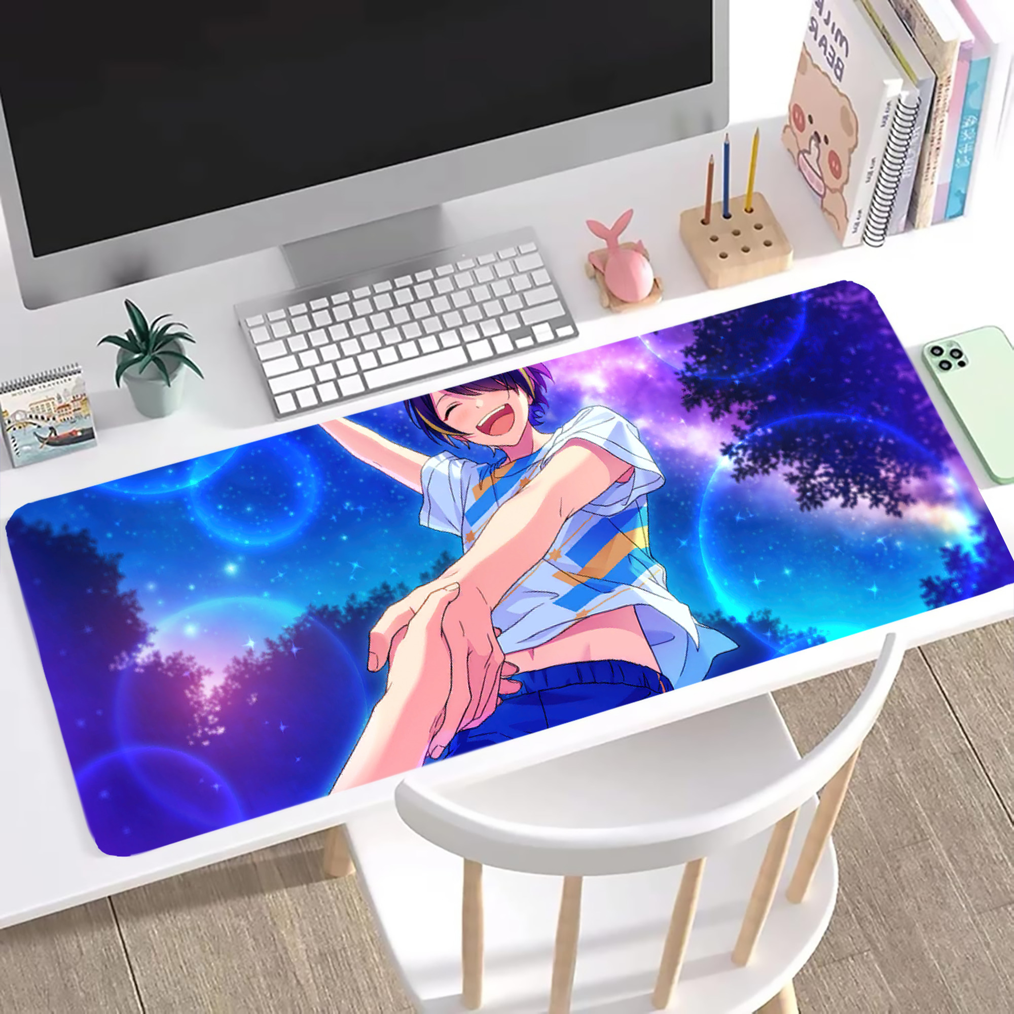 （画像用） あんさんぶるスターズ! Ensemble Stars ステッチ加工 大判デスクマット／滑り止めマウスパッド