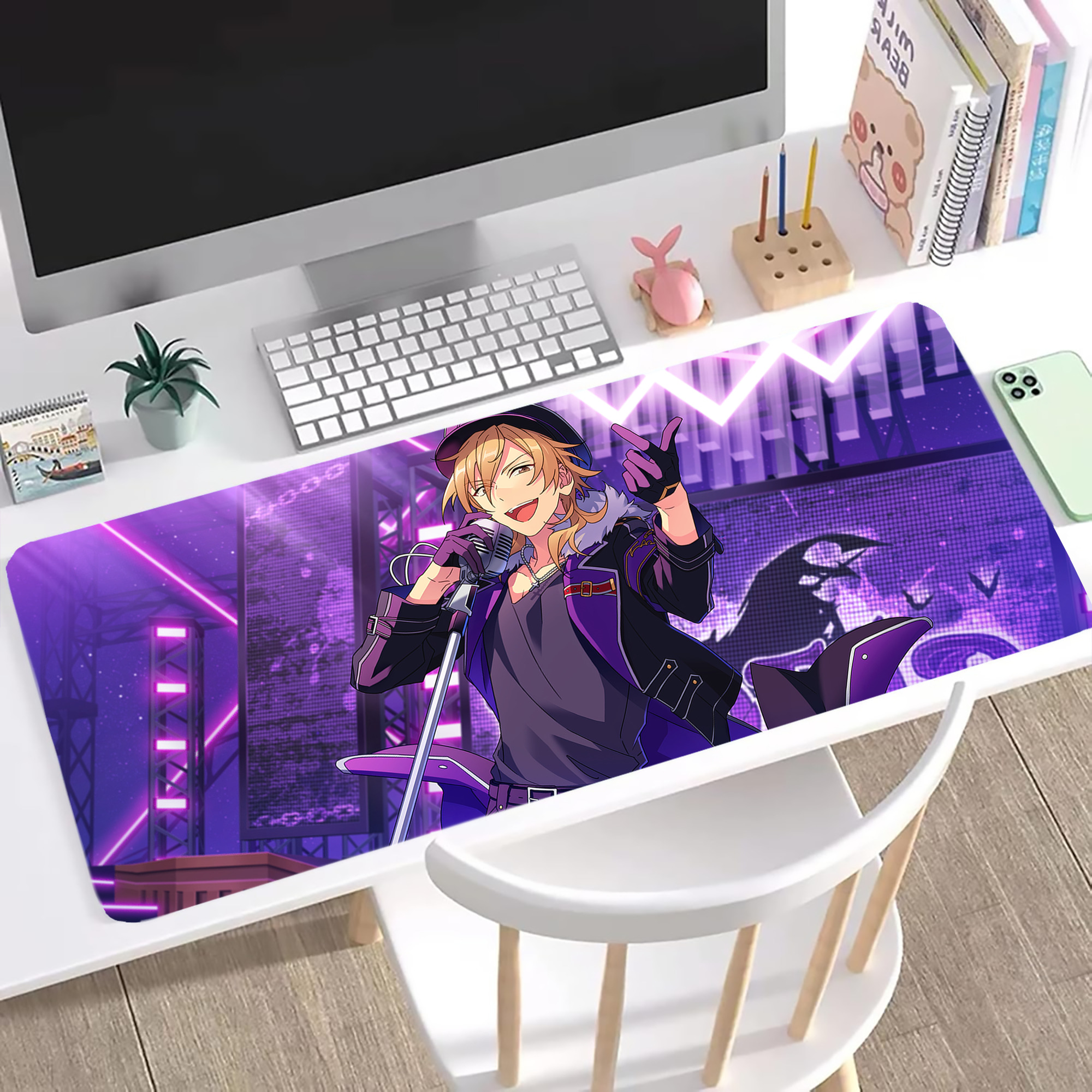 （画像用） あんさんぶるスターズ! Ensemble Stars ステッチ加工 大判デスクマット／滑り止めマウスパッド