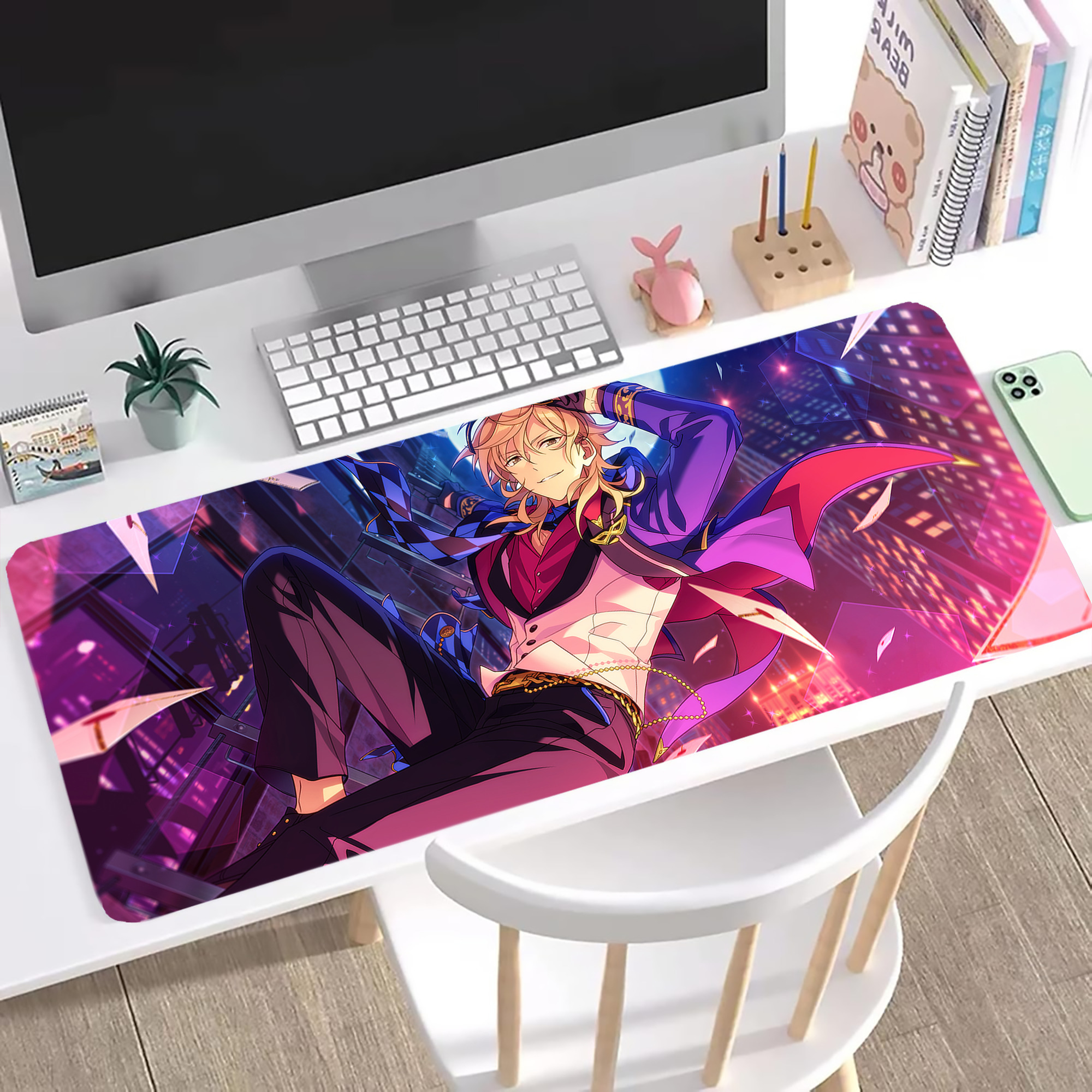 （画像用） あんさんぶるスターズ! Ensemble Stars ステッチ加工 大判デスクマット／滑り止めマウスパッド