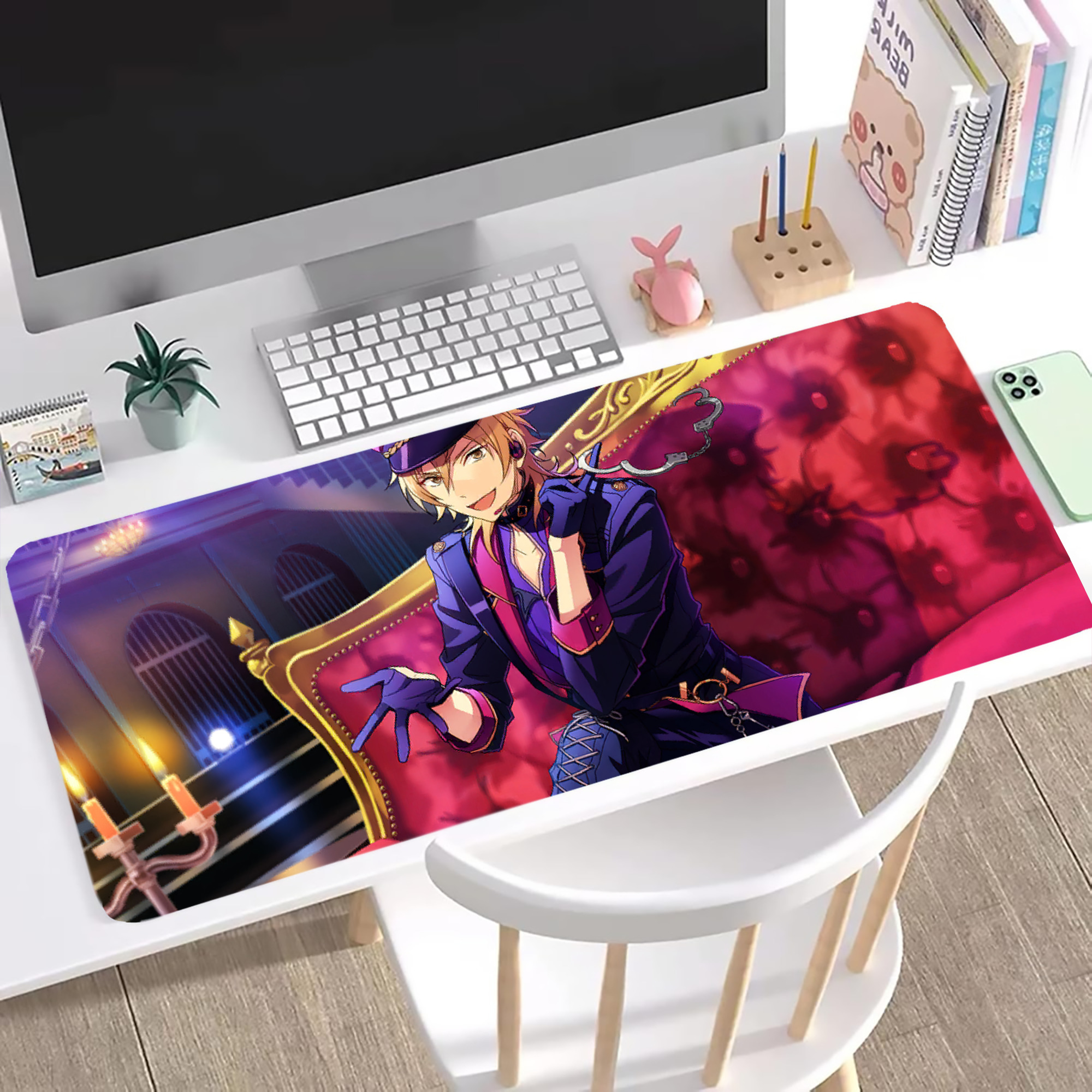 （画像用） あんさんぶるスターズ! Ensemble Stars ステッチ加工 大判デスクマット／滑り止めマウスパッド
