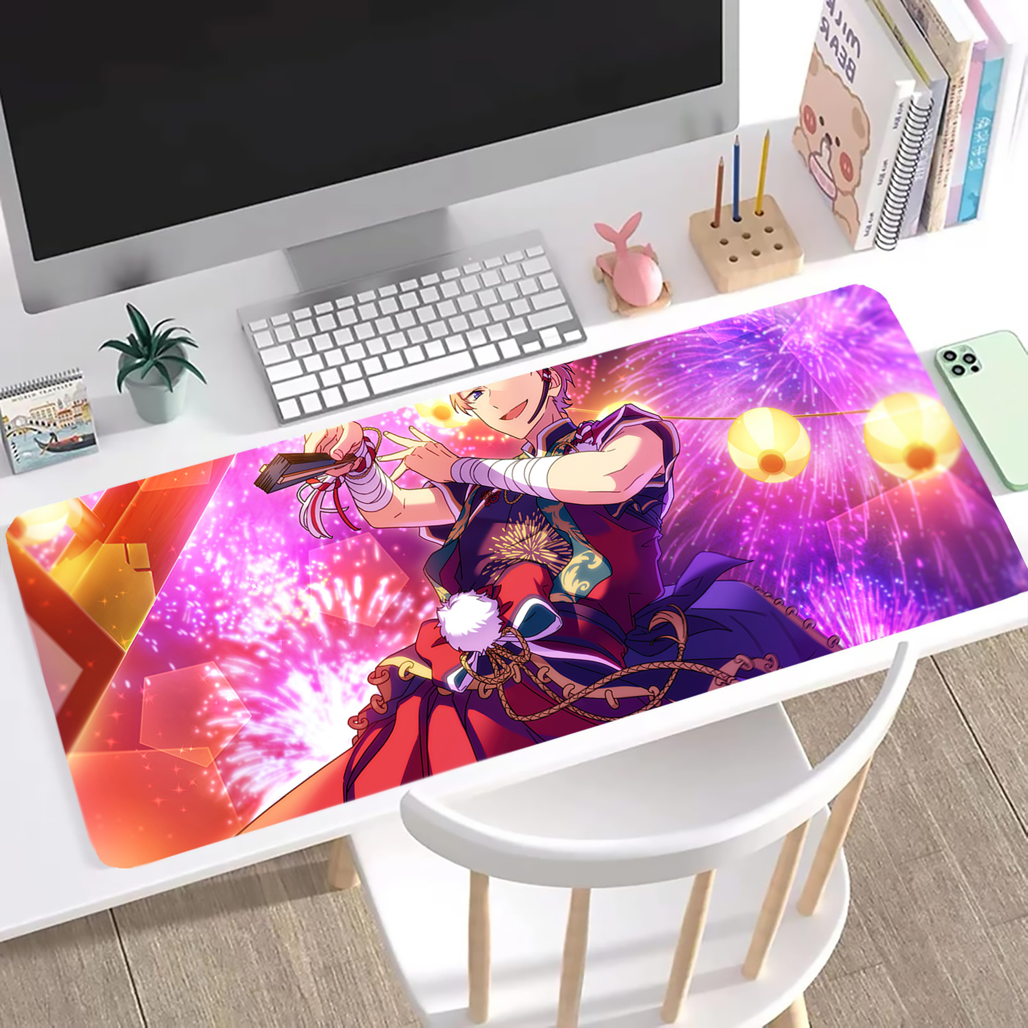 （画像用） あんさんぶるスターズ! Ensemble Stars ステッチ加工 大判デスクマット／滑り止めマウスパッド