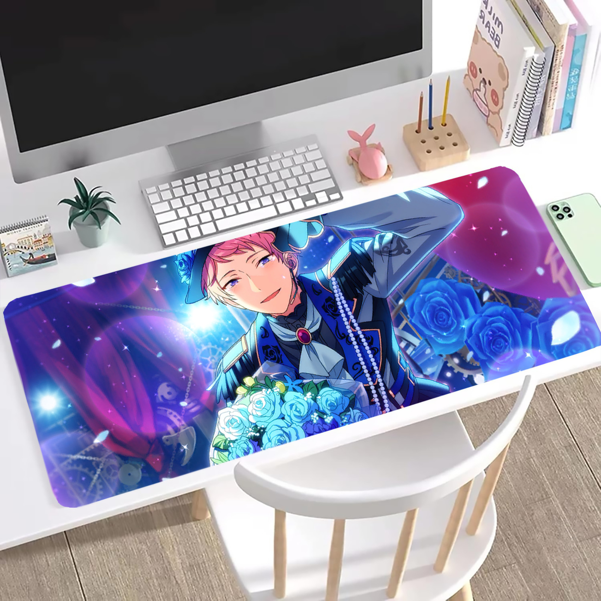 （画像用） あんさんぶるスターズ! Ensemble Stars ステッチ加工 大判デスクマット／滑り止めマウスパッド