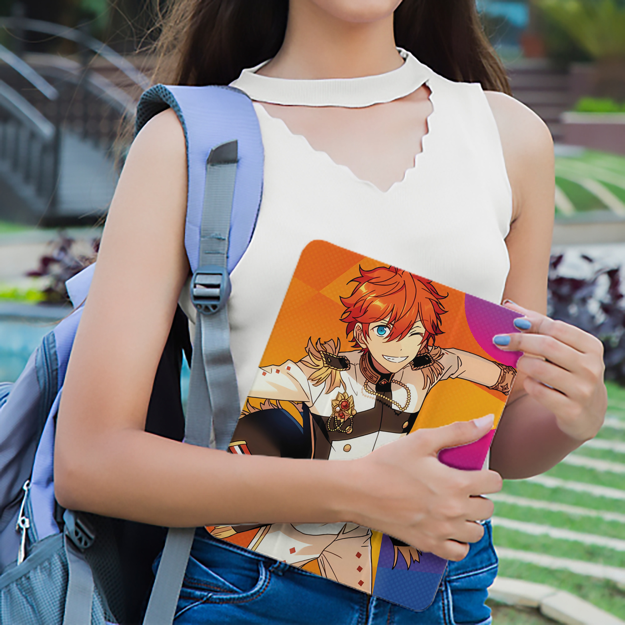 あんさんぶるスターズ! Ensemble Stars IPad ケース ペン収納付き 三つ折りスタンド PUレザー×シリコン 対応機種9.5/10.5/10.9インチ
