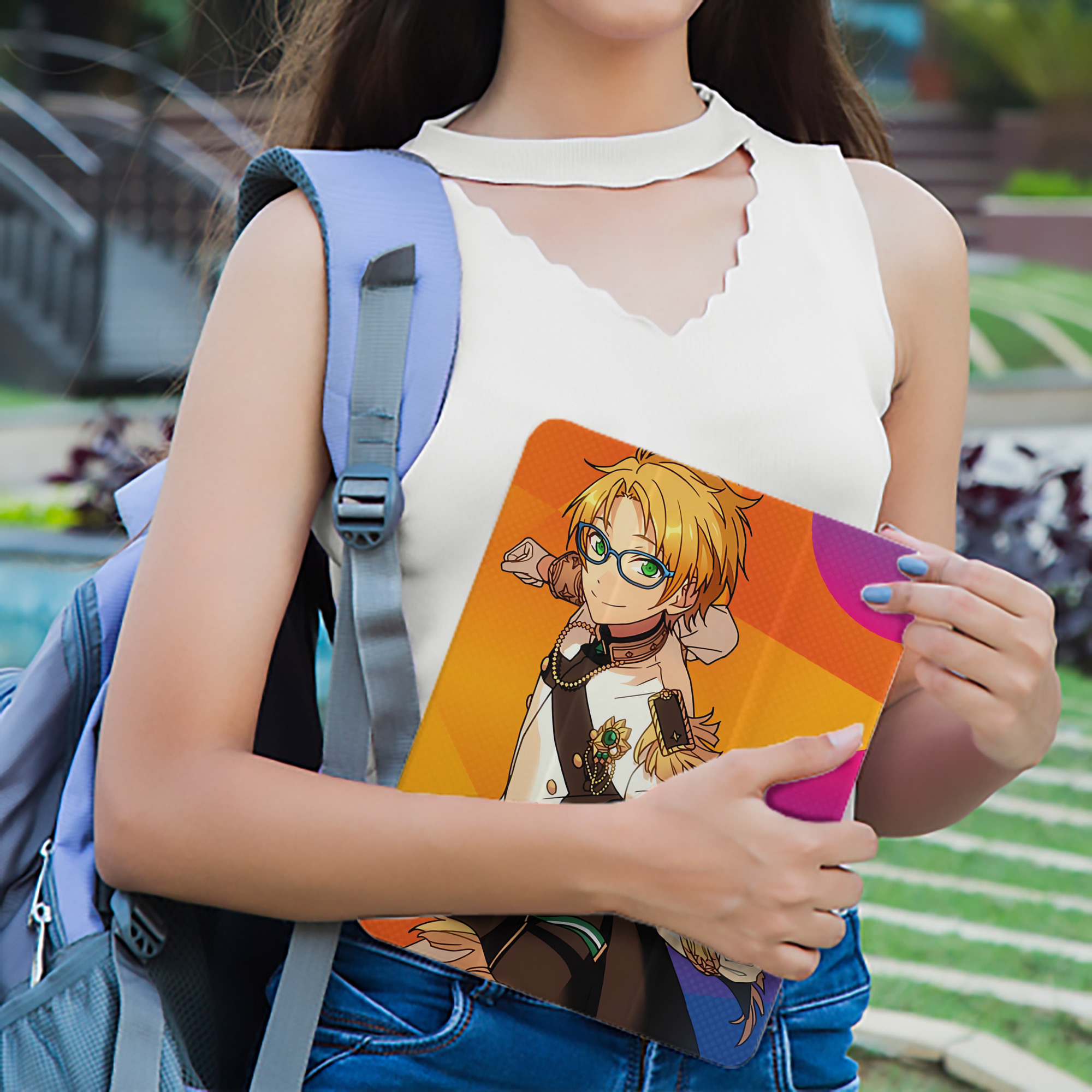 あんさんぶるスターズ! Ensemble Stars IPad ケース ペン収納付き 三つ折りスタンド PUレザー×シリコン 対応機種9.5/10.5/10.9インチ