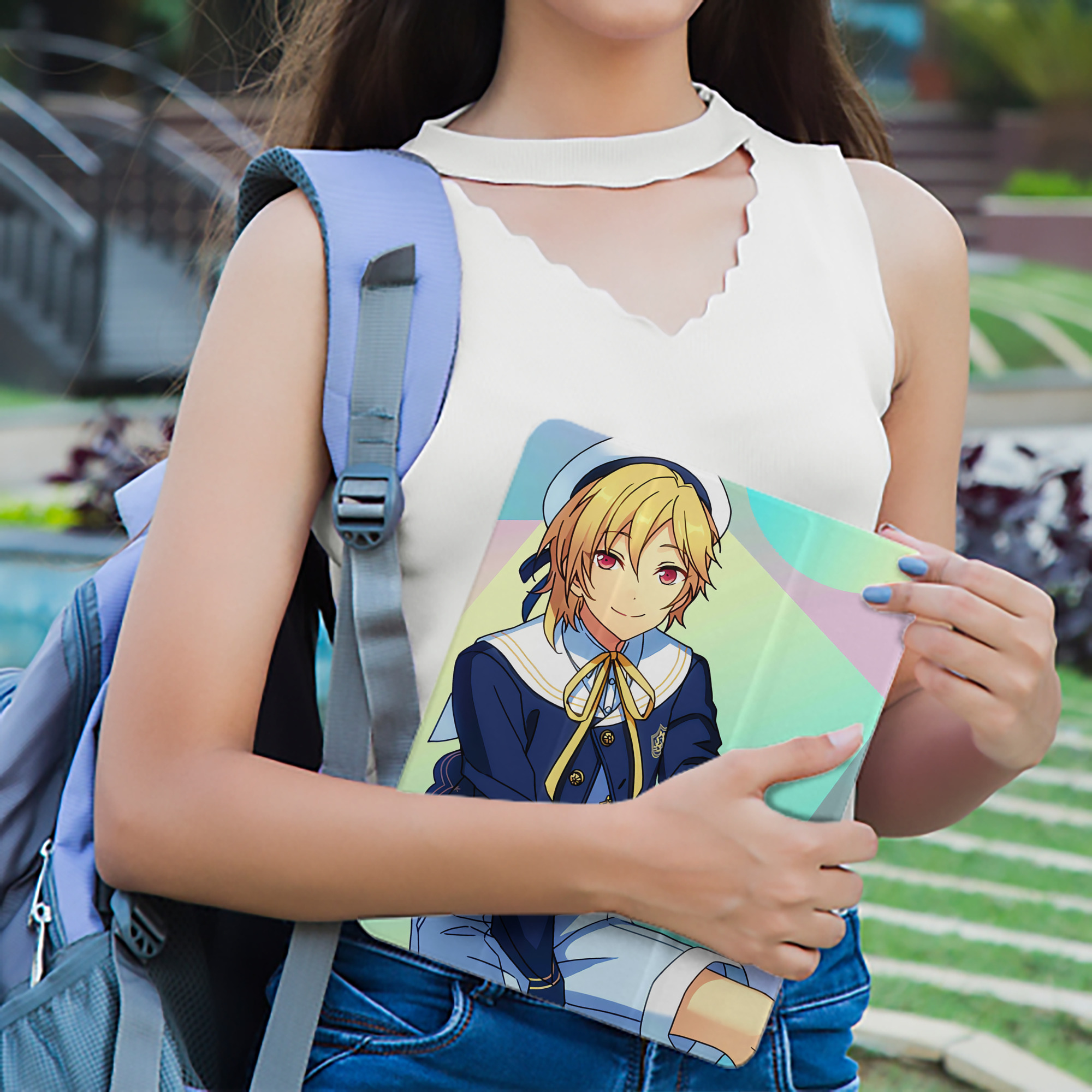 あんさんぶるスターズ! Ensemble Stars IPad ケース ペン収納付き 三つ折りスタンド PUレザー×シリコン 対応機種9.5/10.5/10.9インチ