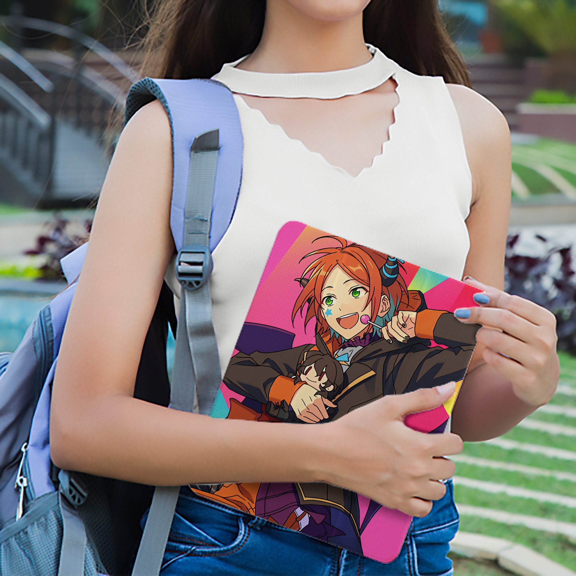 あんさんぶるスターズ! Ensemble Stars IPad ケース ペン収納付き 三つ折りスタンド PUレザー×シリコン 対応機種9.5/10.5/10.9インチ