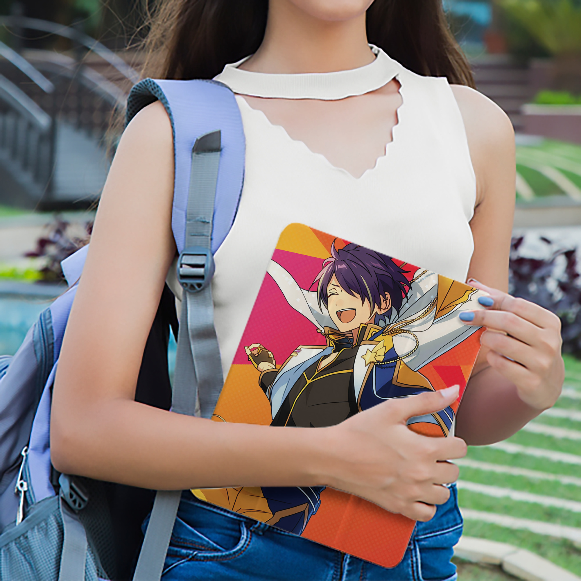 あんさんぶるスターズ! Ensemble Stars IPad ケース ペン収納付き 三つ折りスタンド PUレザー×シリコン 対応機種9.5/10.5/10.9インチ