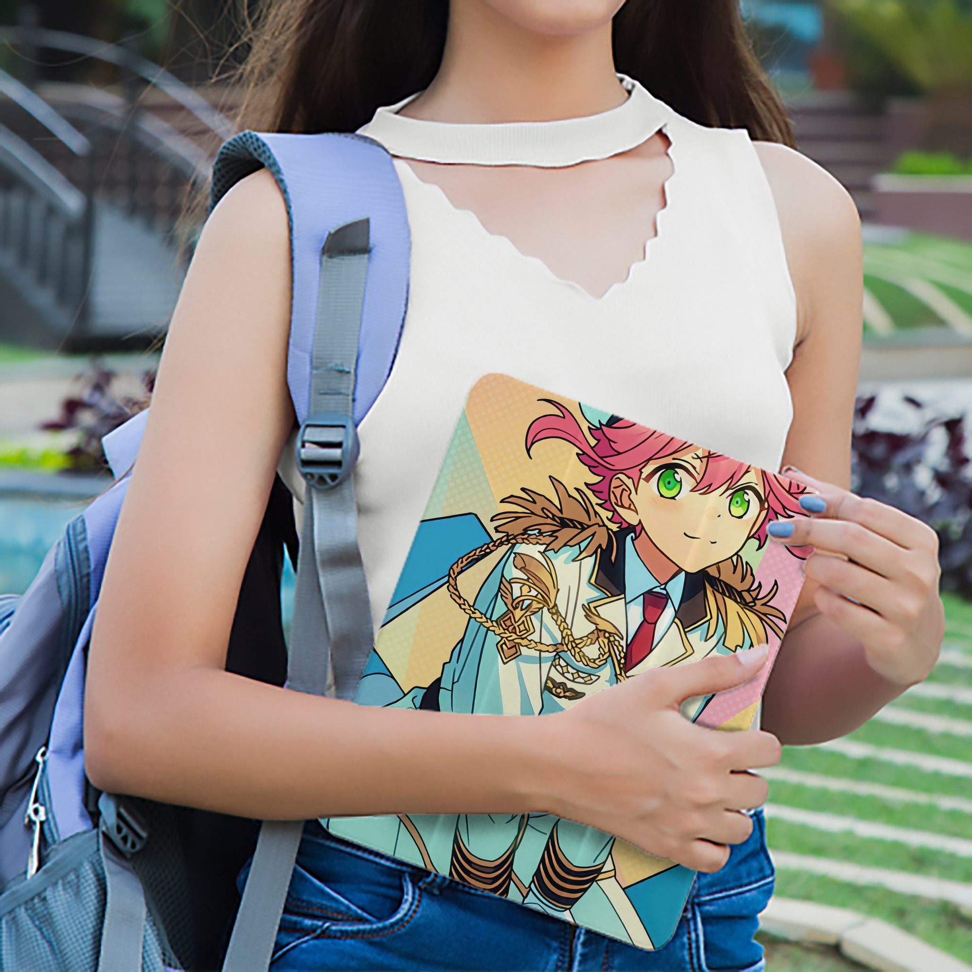 あんさんぶるスターズ! Ensemble Stars IPad ケース ペン収納付き 三つ折りスタンド PUレザー×シリコン 対応機種9.5/10.5/10.9インチ