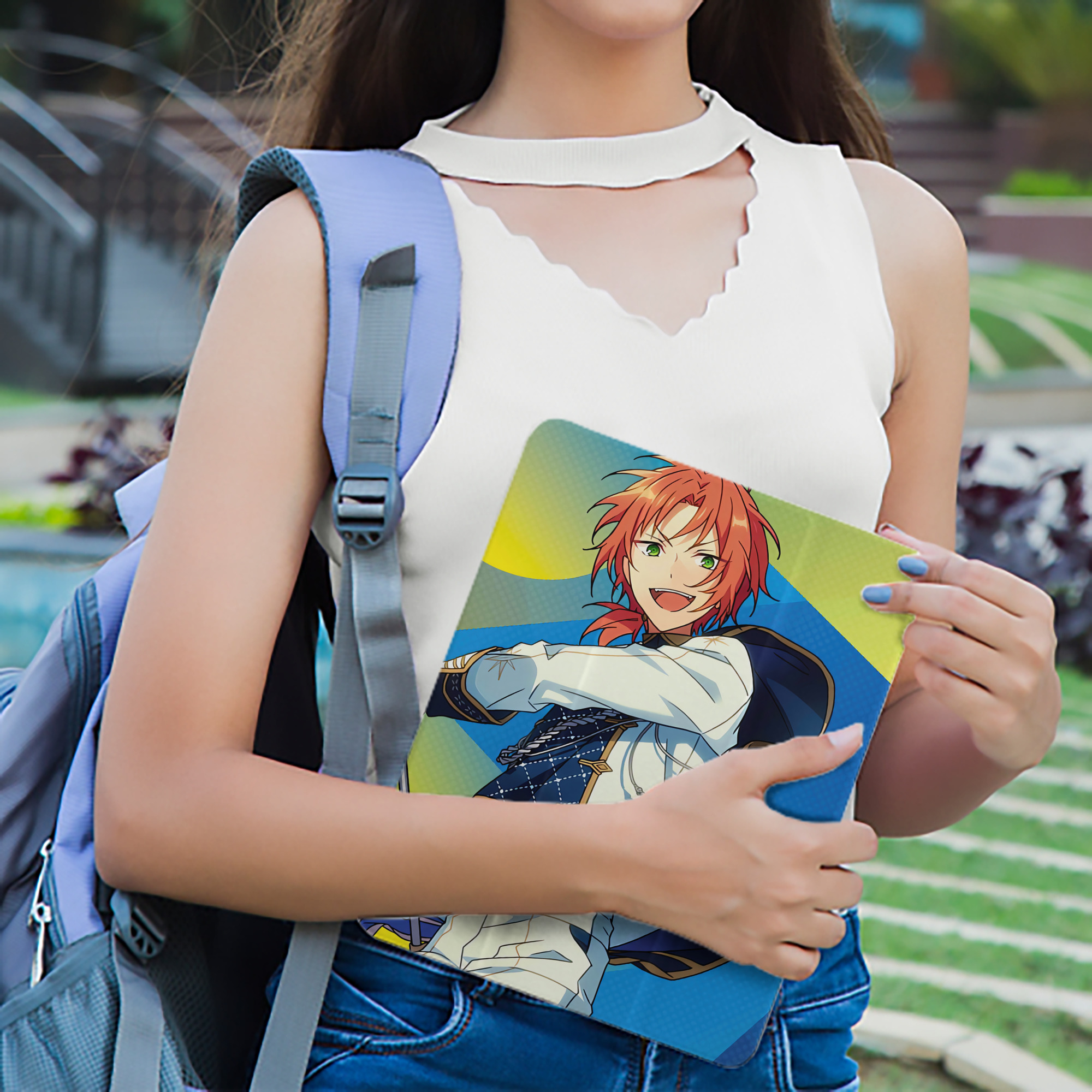 あんさんぶるスターズ! Ensemble Stars IPad ケース ペン収納付き 三つ折りスタンド PUレザー×シリコン 対応機種9.5/10.5/10.9インチ