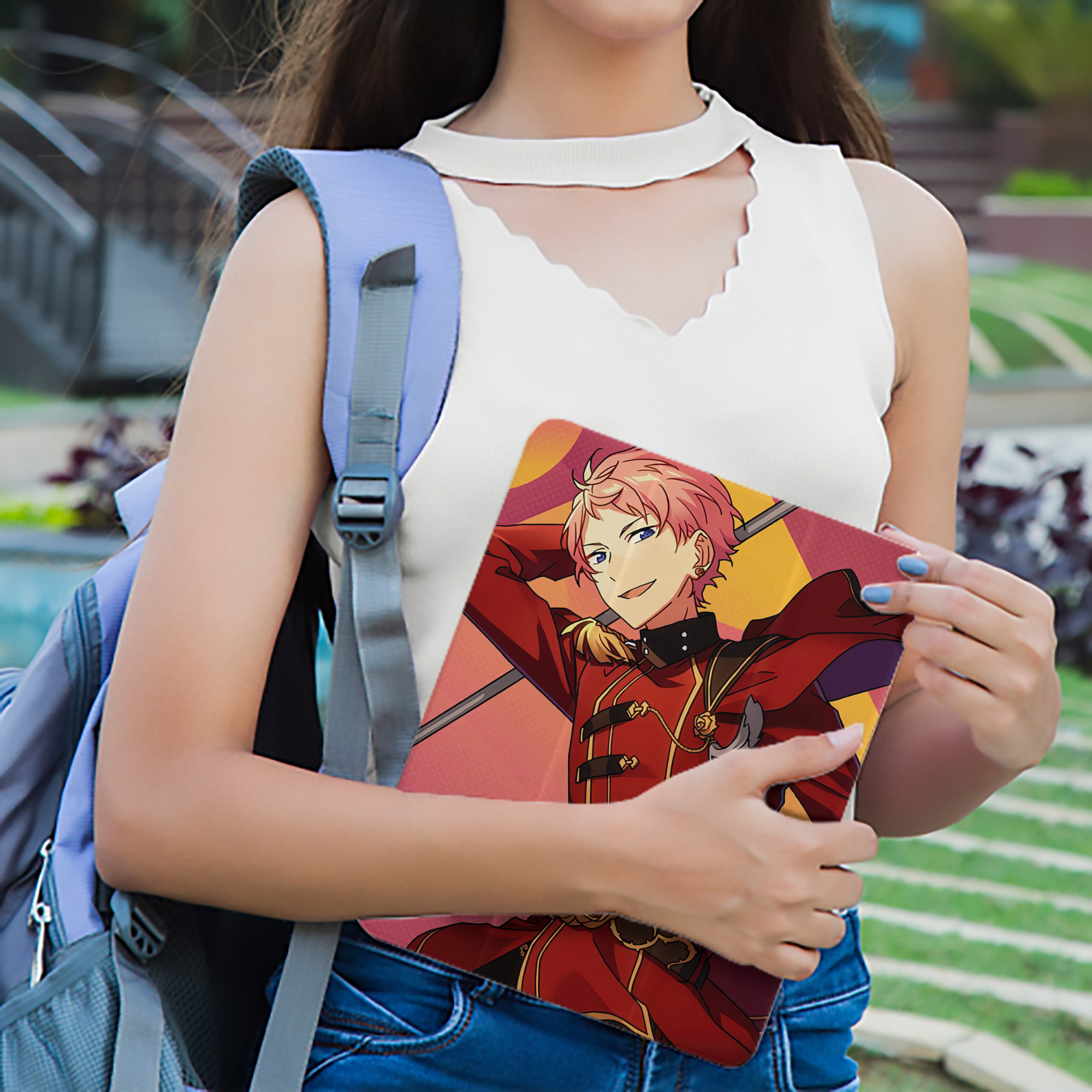 あんさんぶるスターズ! Ensemble Stars IPad ケース ペン収納付き 三つ折りスタンド PUレザー×シリコン 対応機種9.5/10.5/10.9インチ