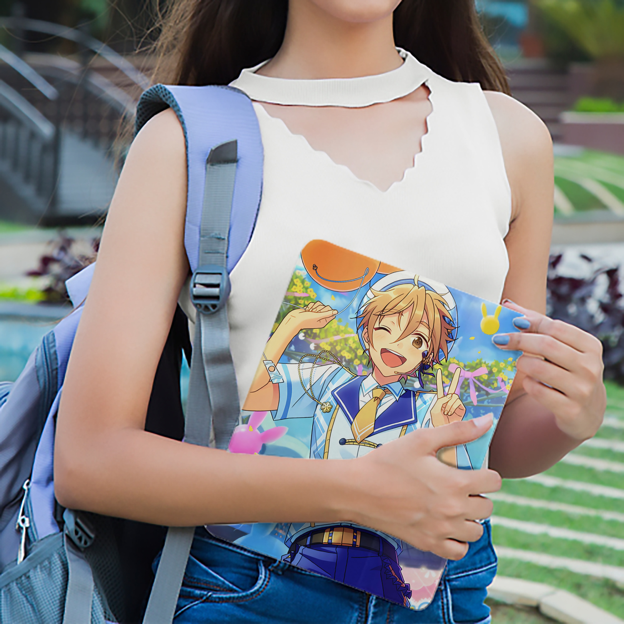 あんさんぶるスターズ! Ensemble Stars IPad ケース ペン収納付き 三つ折りスタンド PUレザー×シリコン 対応機種9.5/10.5/10.9インチ