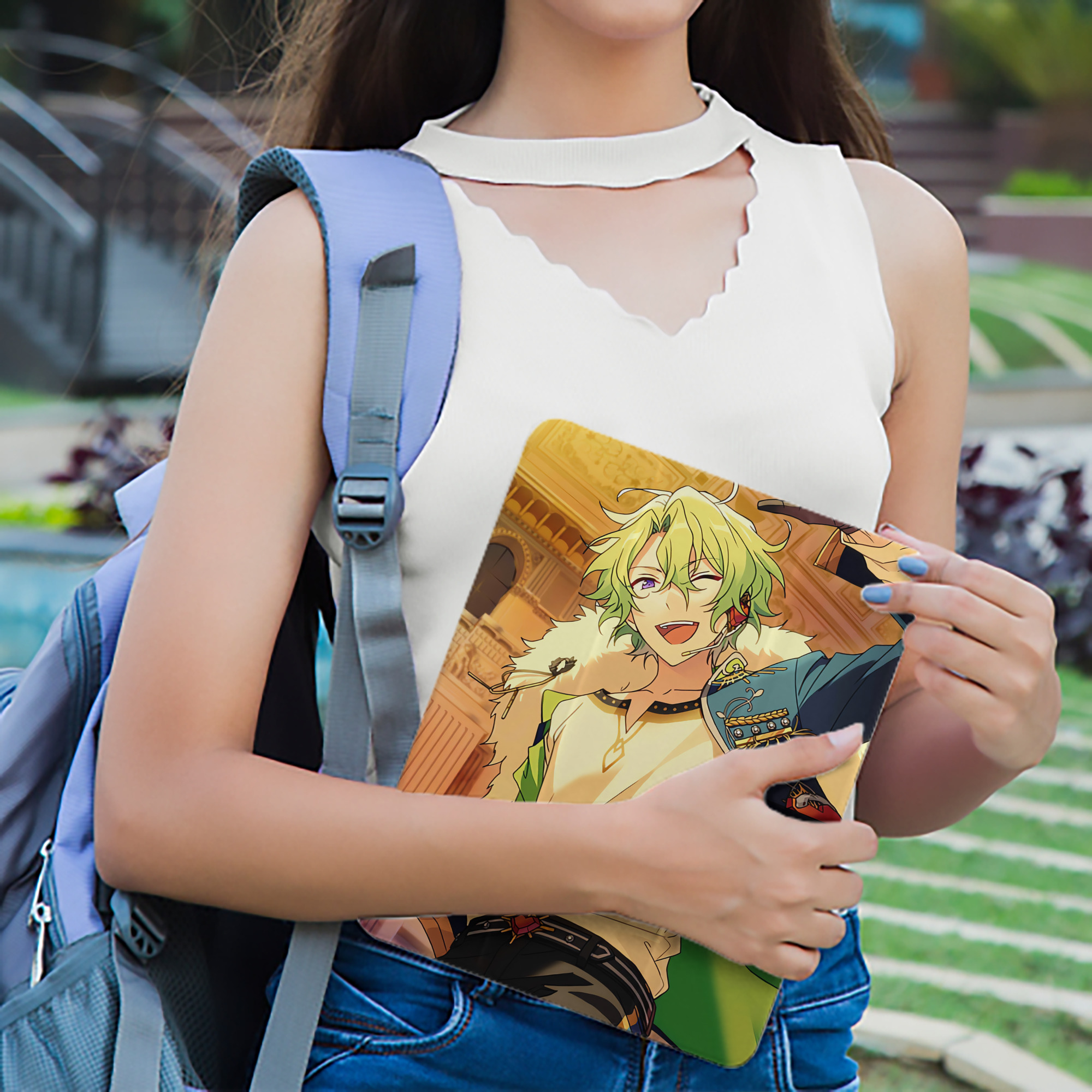 あんさんぶるスターズ! Ensemble Stars IPad ケース ペン収納付き 三つ折りスタンド PUレザー×シリコン 対応機種9.5/10.5/10.9インチ