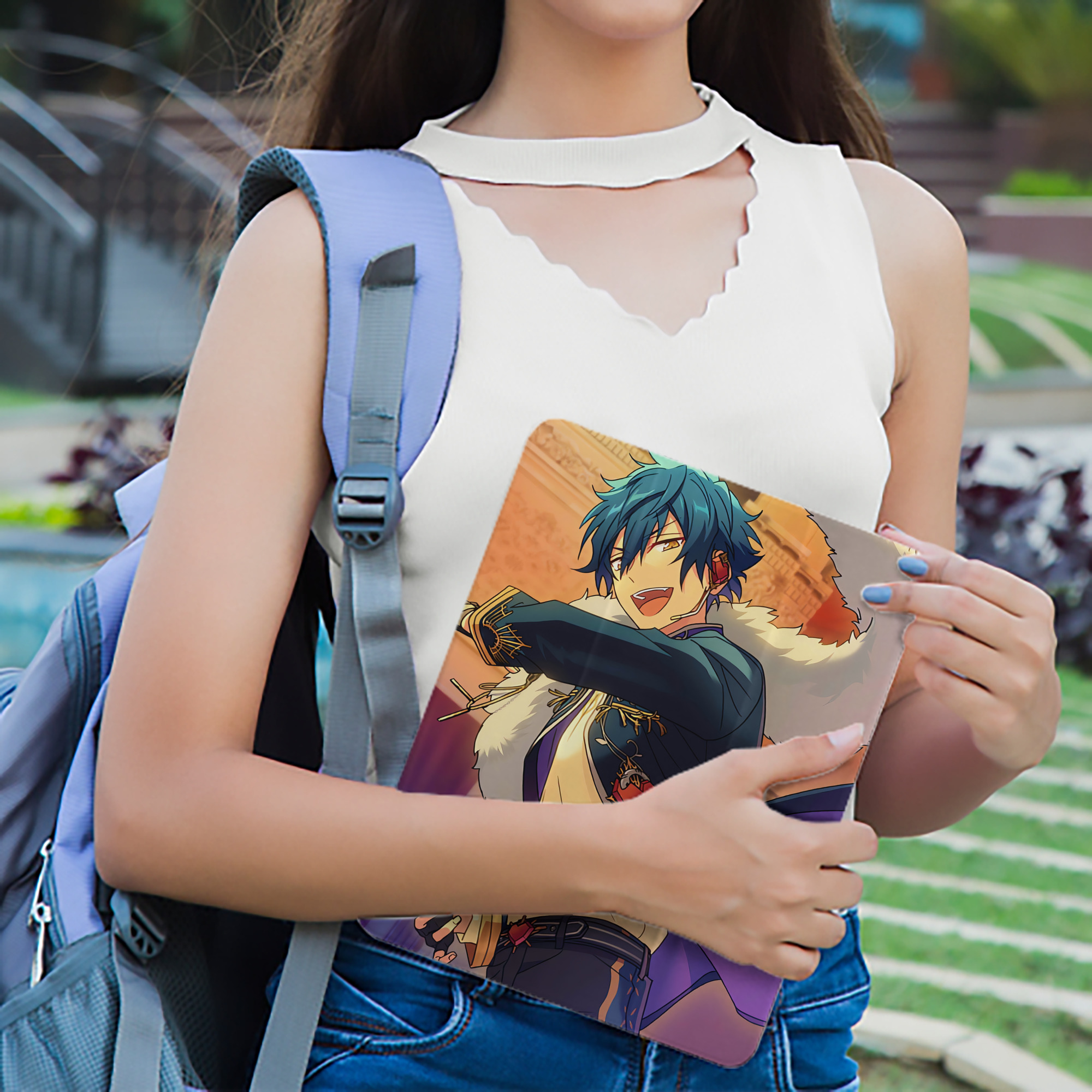 あんさんぶるスターズ! Ensemble Stars IPad ケース ペン収納付き 三つ折りスタンド PUレザー×シリコン 対応機種9.5/10.5/10.9インチ