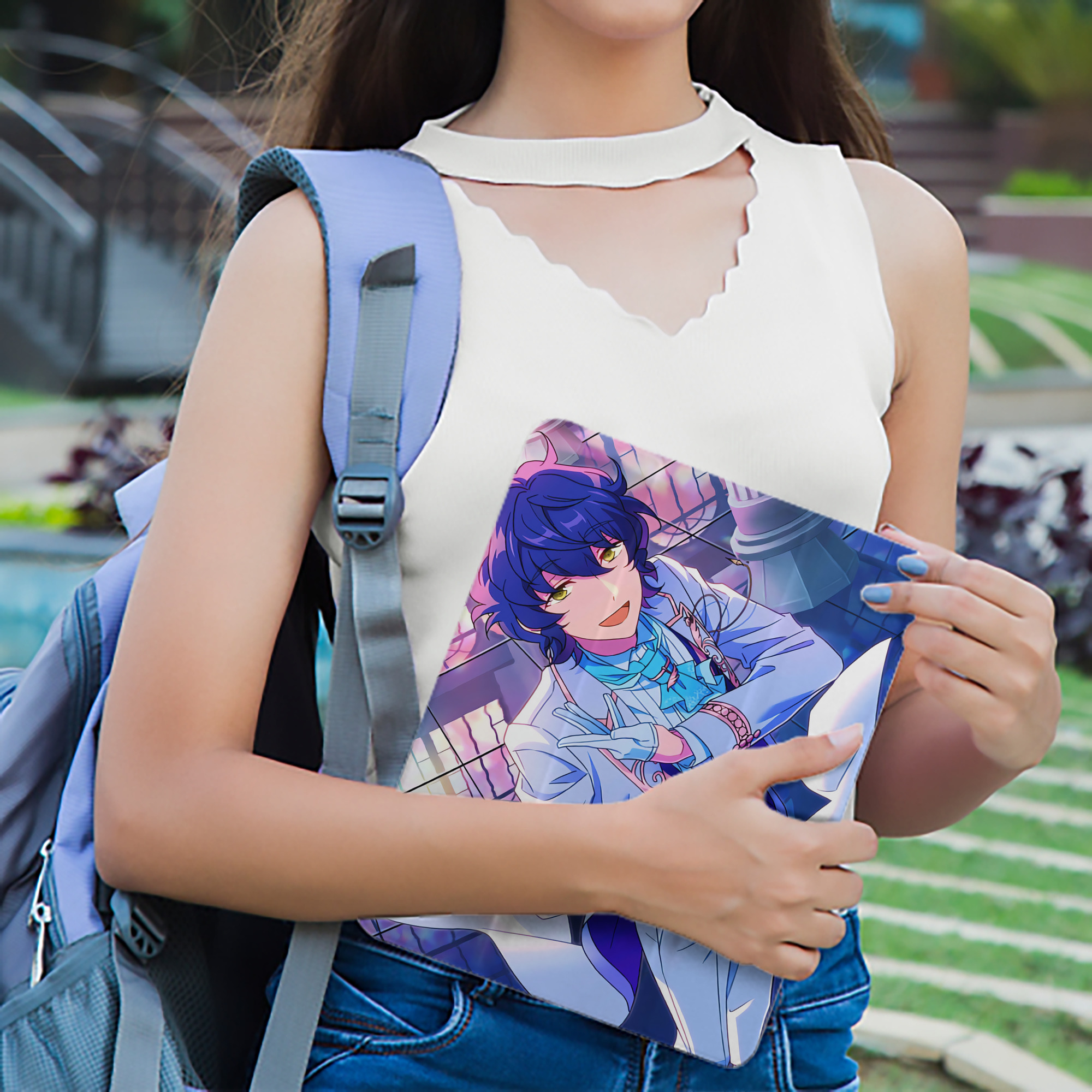 あんさんぶるスターズ! Ensemble Stars IPad ケース ペン収納付き 三つ折りスタンド PUレザー×シリコン 対応機種9.5/10.5/10.9インチ