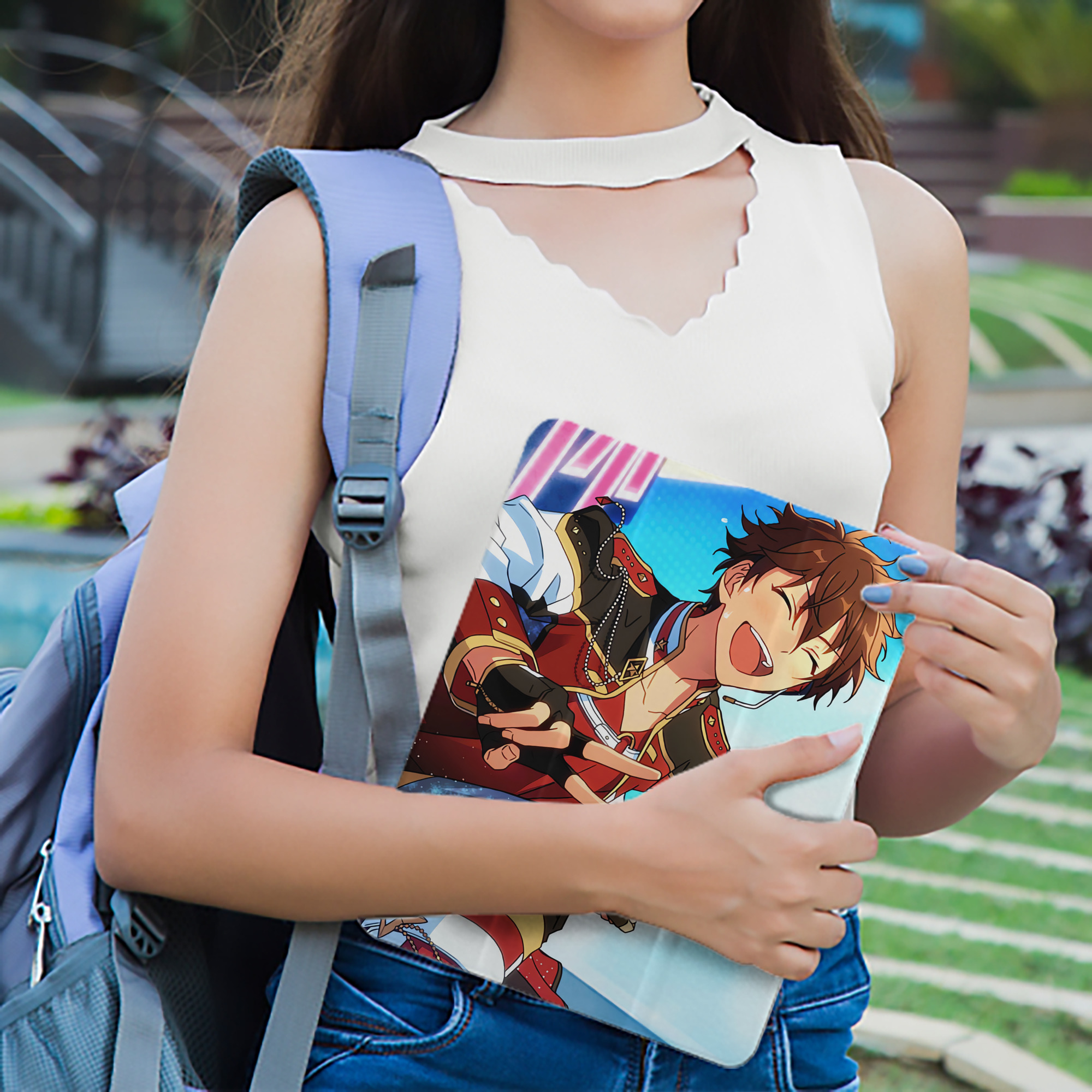 あんさんぶるスターズ! Ensemble Stars IPad ケース ペン収納付き 三つ折りスタンド PUレザー×シリコン 対応機種9.5/10.5/10.9インチ