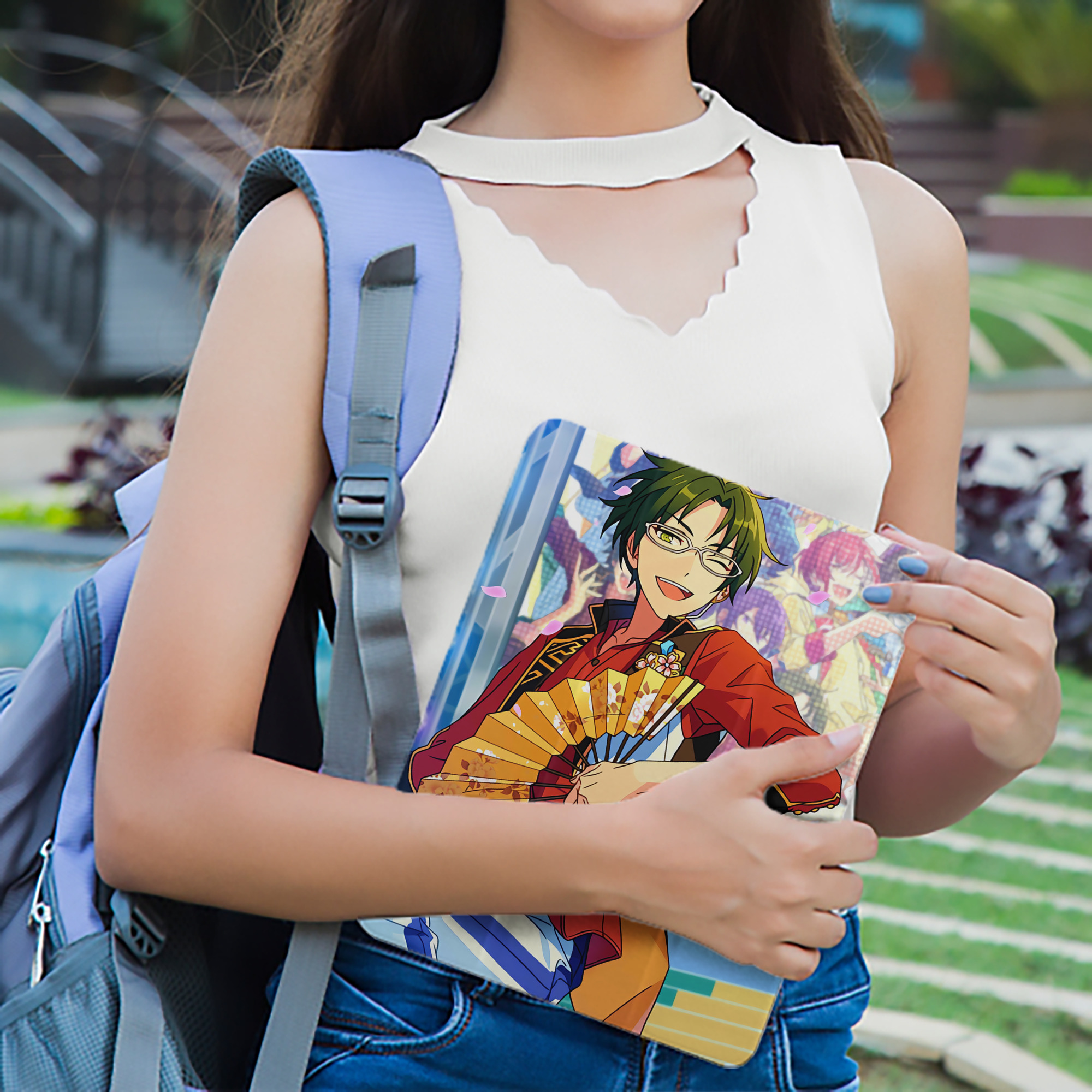 あんさんぶるスターズ! Ensemble Stars IPad ケース ペン収納付き 三つ折りスタンド PUレザー×シリコン 対応機種9.5/10.5/10.9インチ