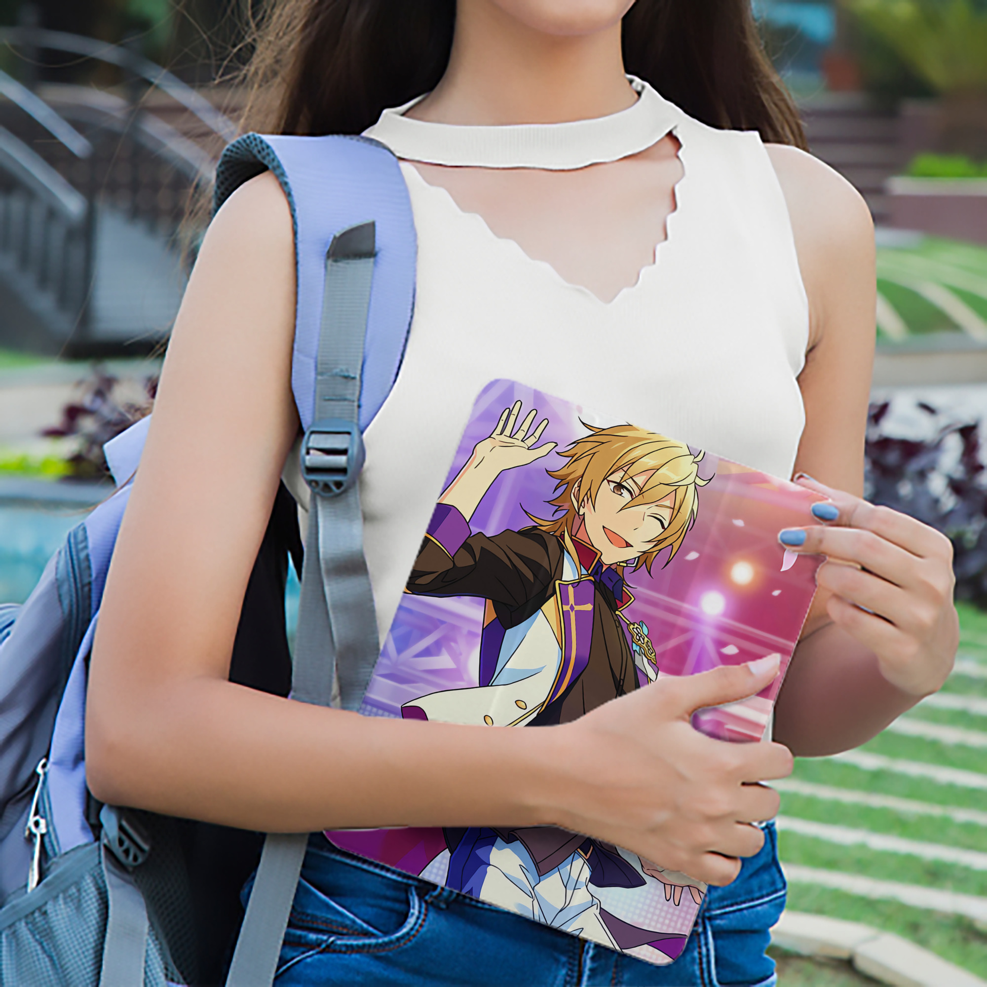 あんさんぶるスターズ! Ensemble Stars IPad ケース ペン収納付き 三つ折りスタンド PUレザー×シリコン 対応機種9.5/10.5/10.9インチ